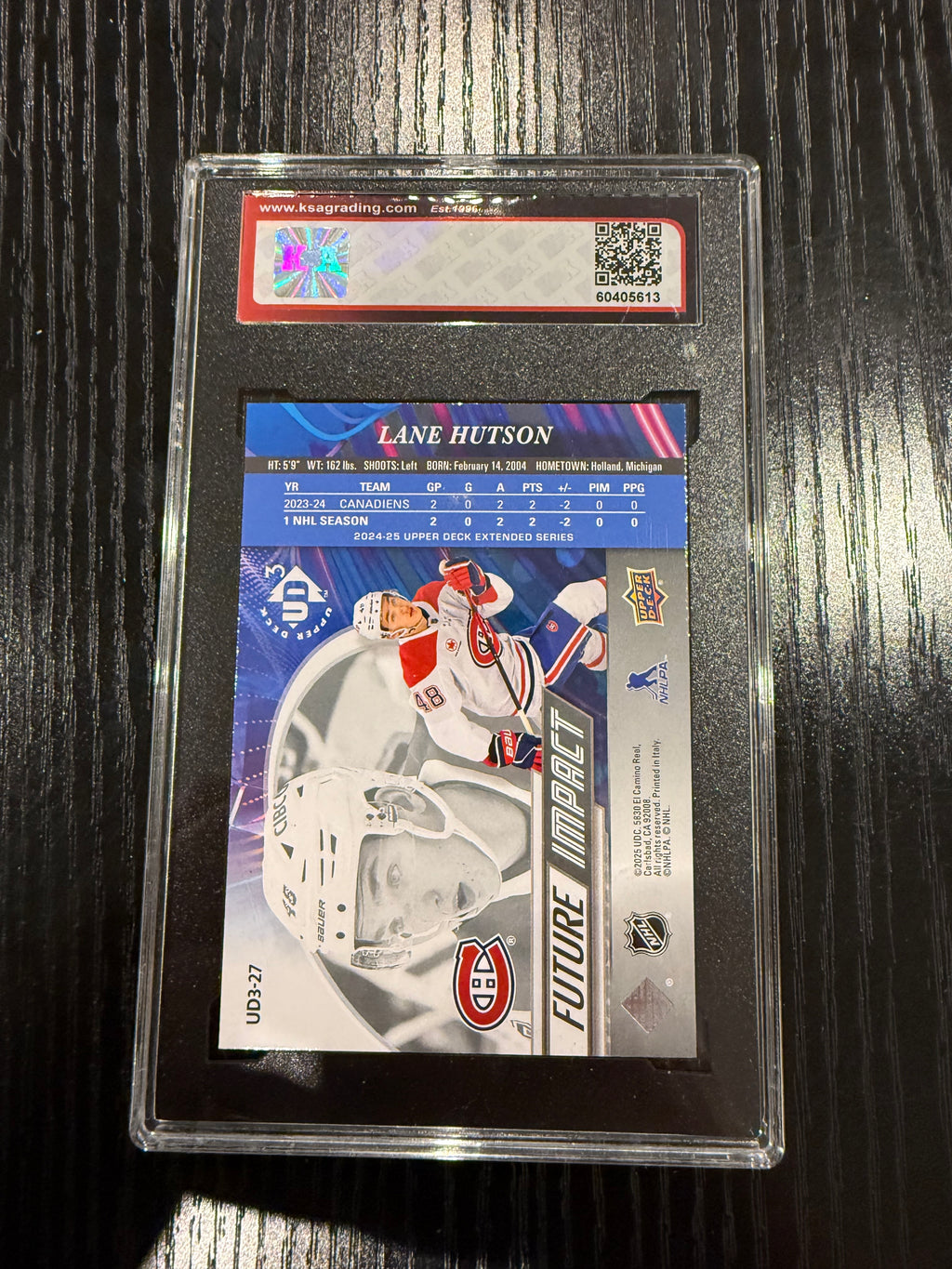 2024-25 Upper Deck Future Impact Rookie Lane Hutson KSA 9.5
