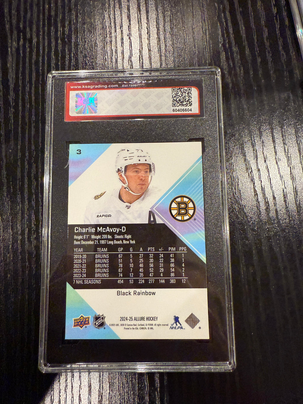 2024-25 Allure Black Rainbow Charlie McAvoy KSA 9.5
