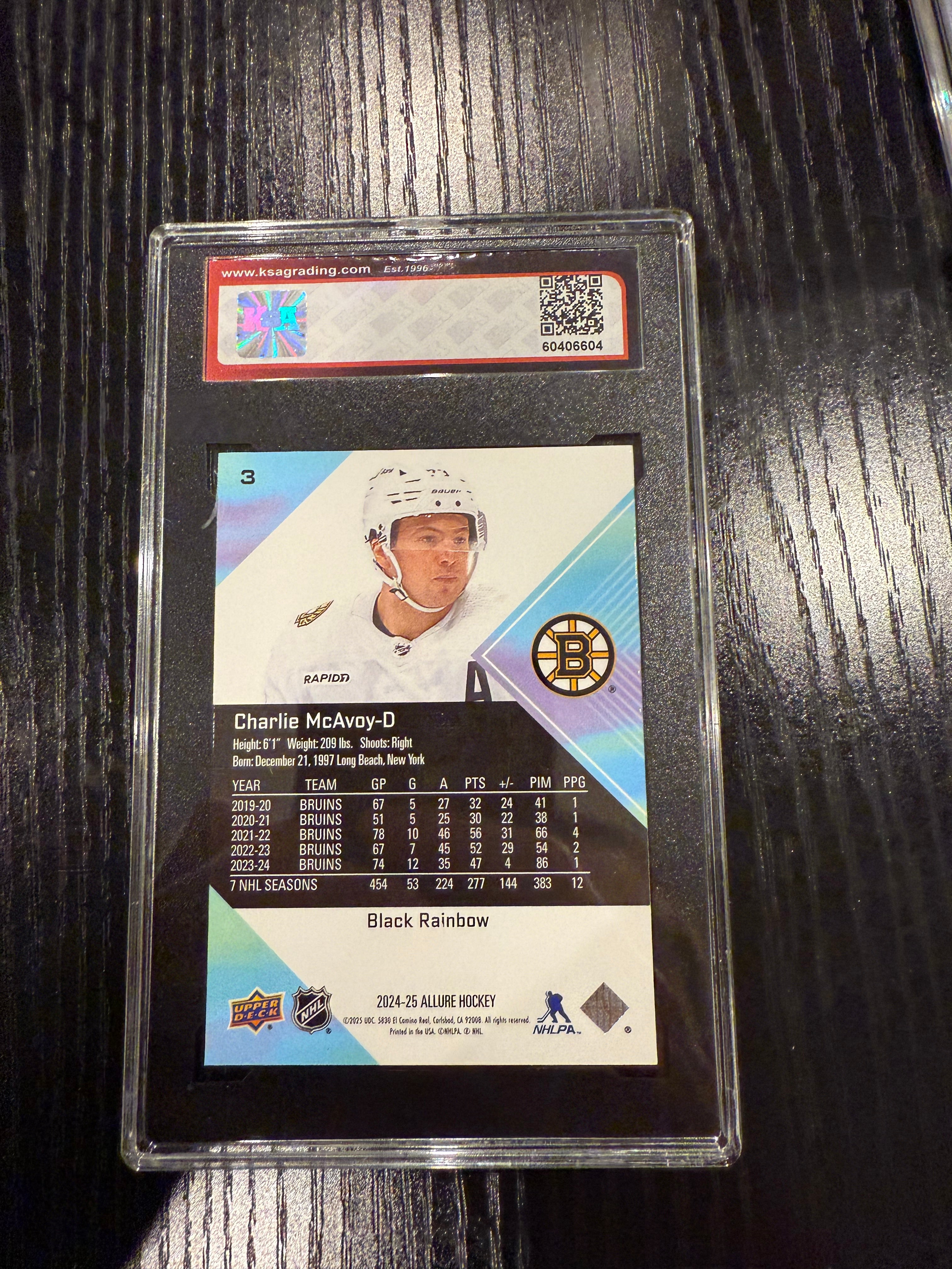 2024-25 Allure Black Rainbow Charlie McAvoy KSA 9.5