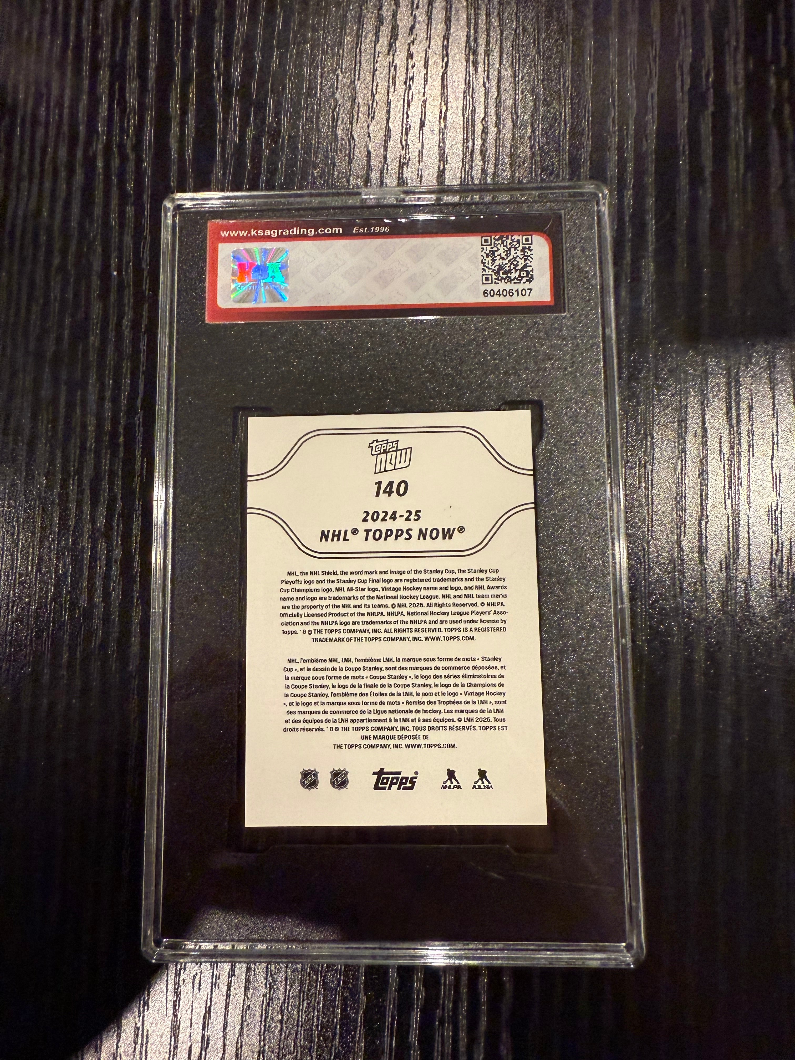 2024-25 Topps Now Rookie Macklin Celebrini KSA 9.5