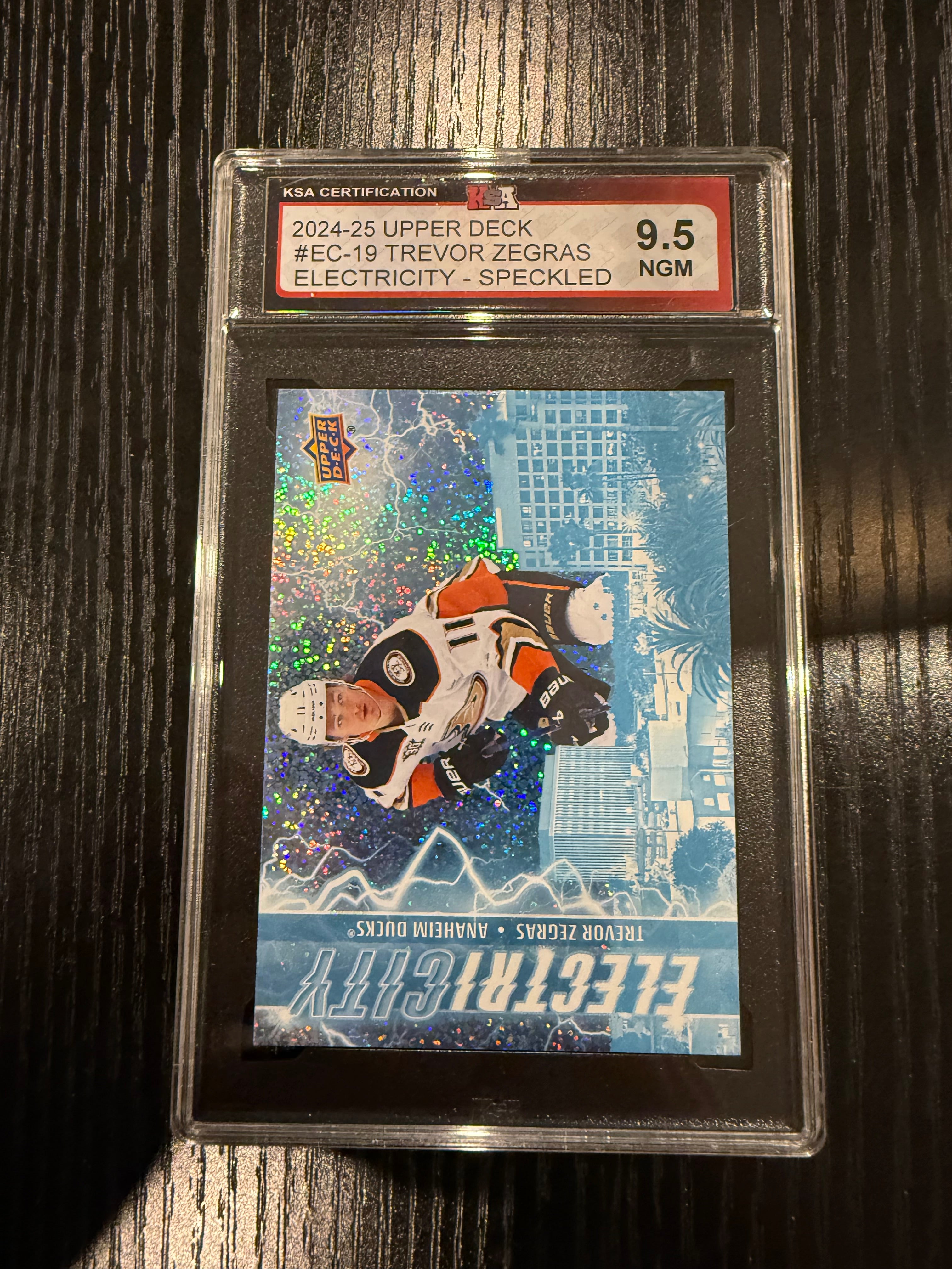 2024-25 Upper Deck Electricity Speckled Trevor Zegras KSA 9.5