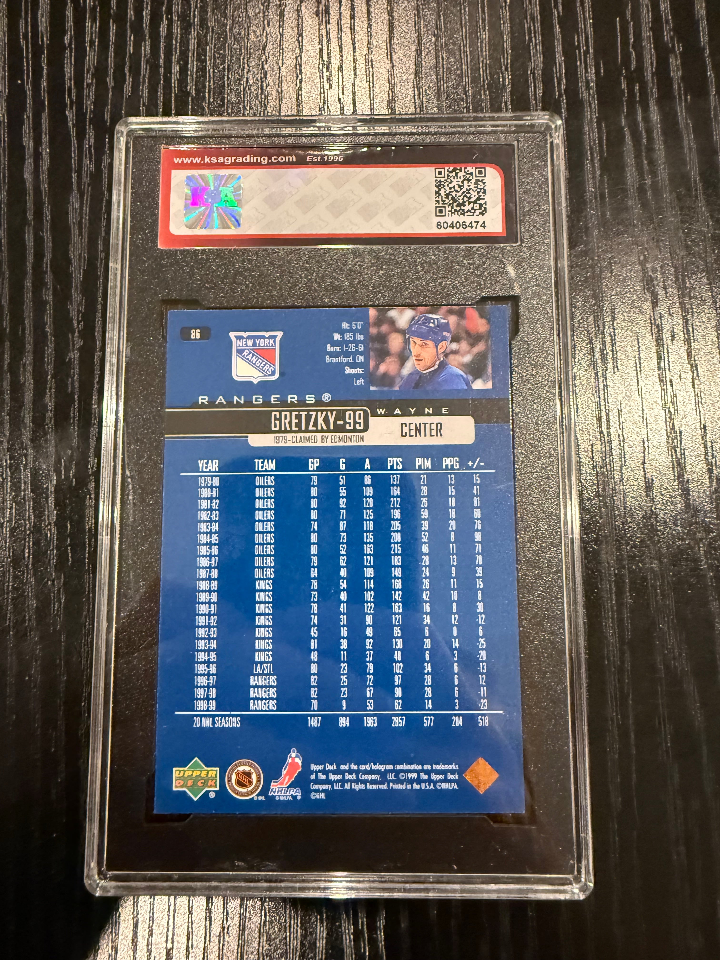 1999-00 Upper Deck Wayne Gretzky KSA 9.5