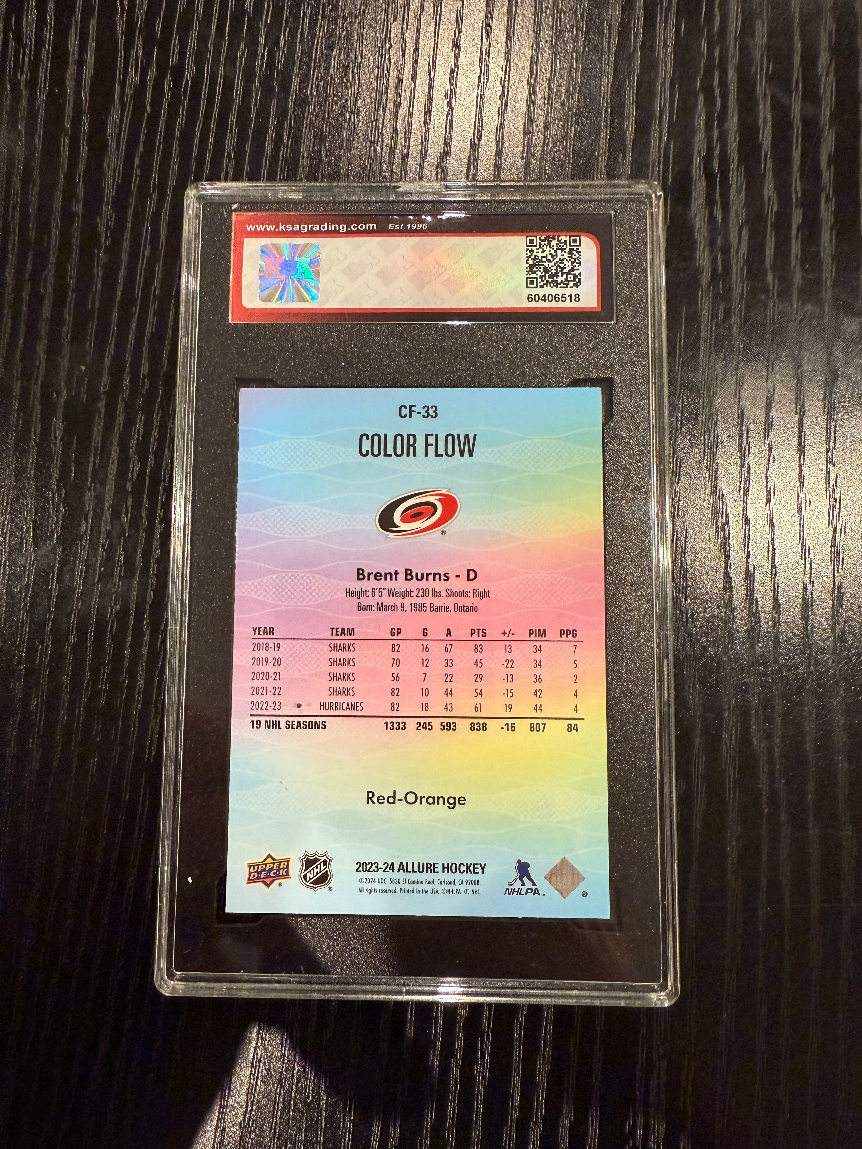 2023-24 Allure Color Flow Brent Burns KSA 9.5