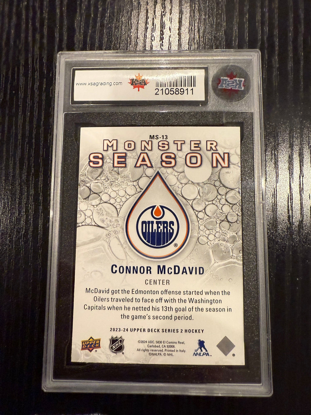 Connor McDavid 10 23/24 upper deck "monster season"