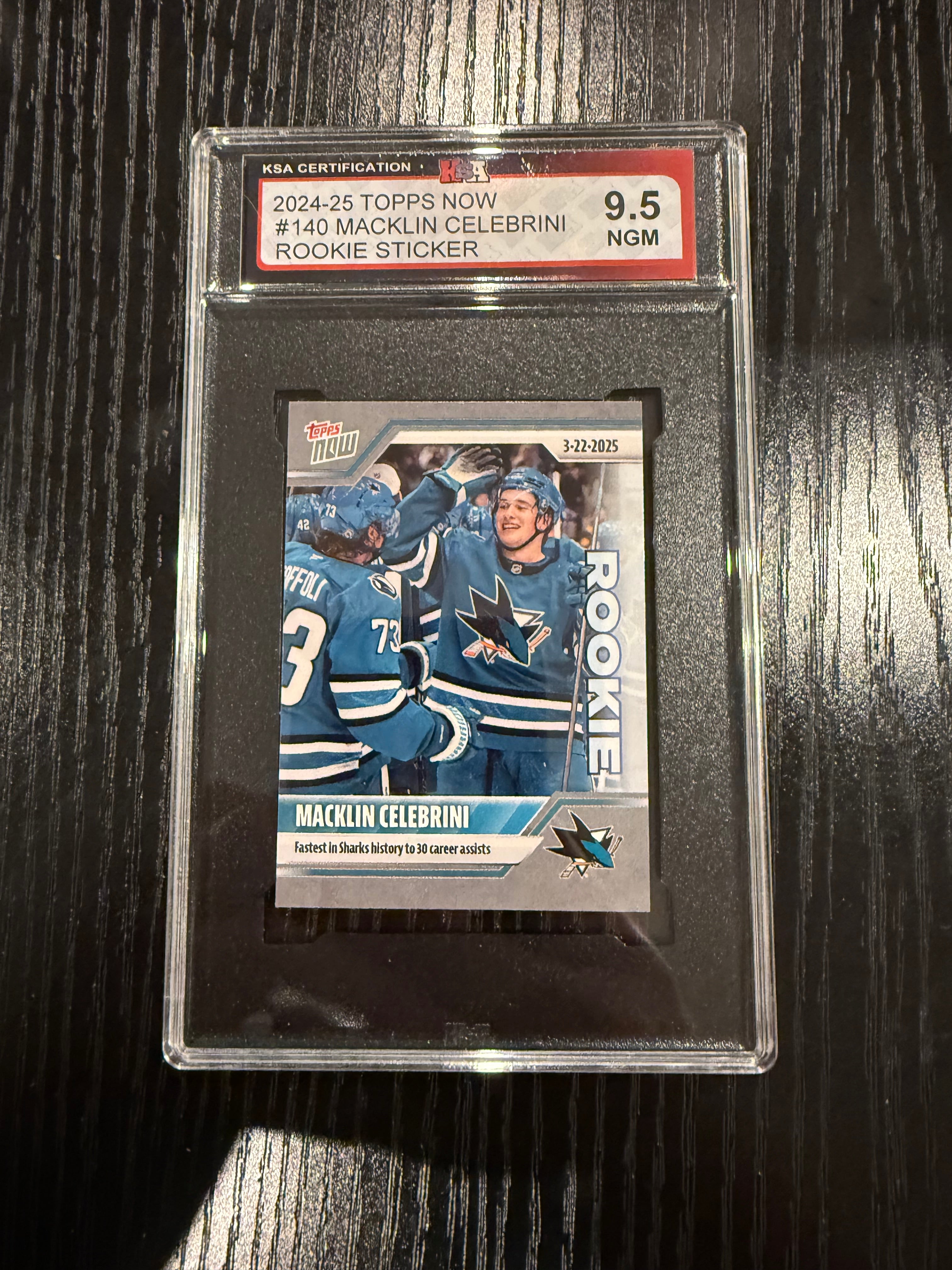 2024-25 Topps Now Rookie Macklin Celebrini KSA 9.5