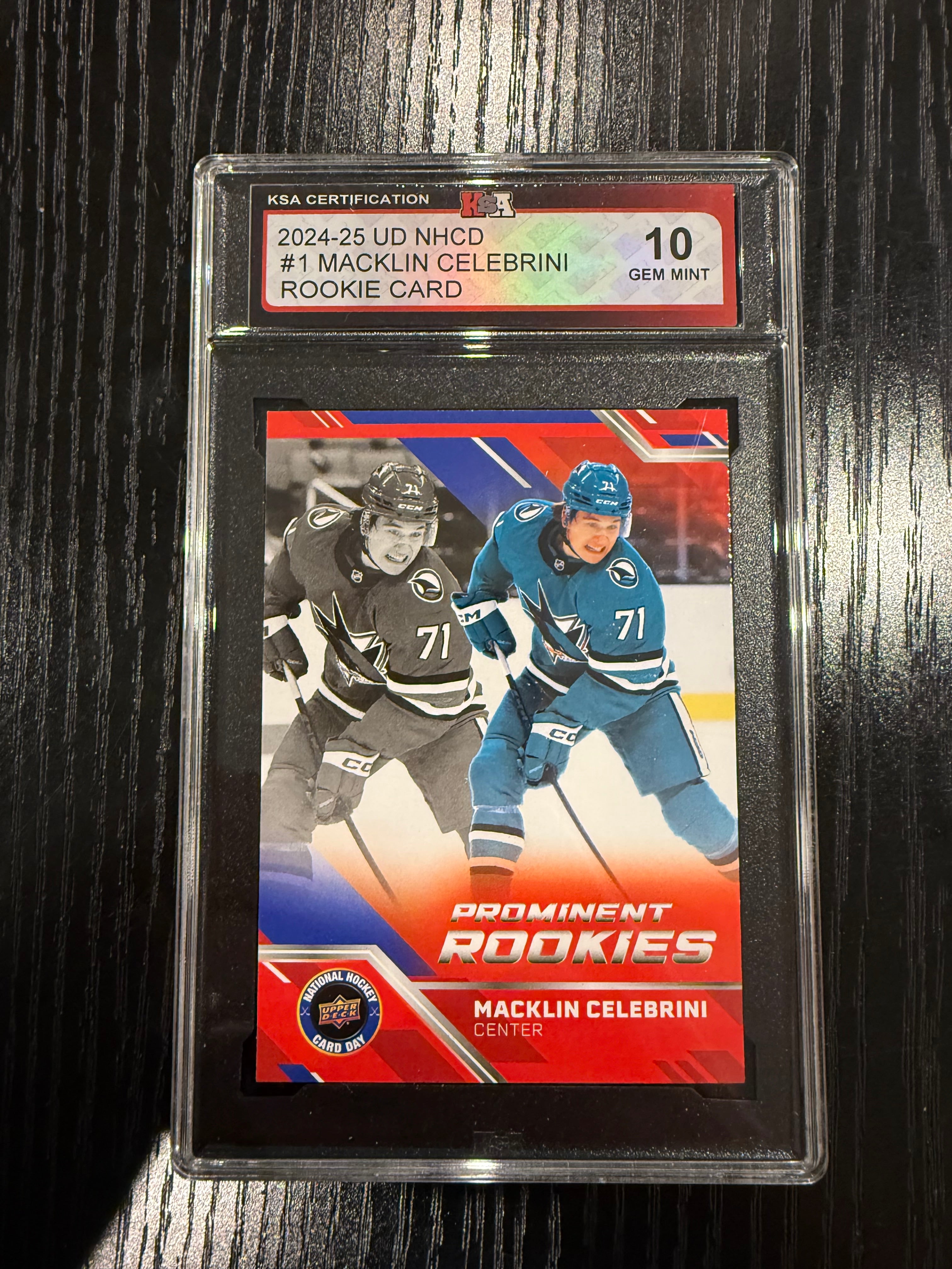 2024-25 UD NHCD Rookie Macklin Celebrini Rookie KSA 10