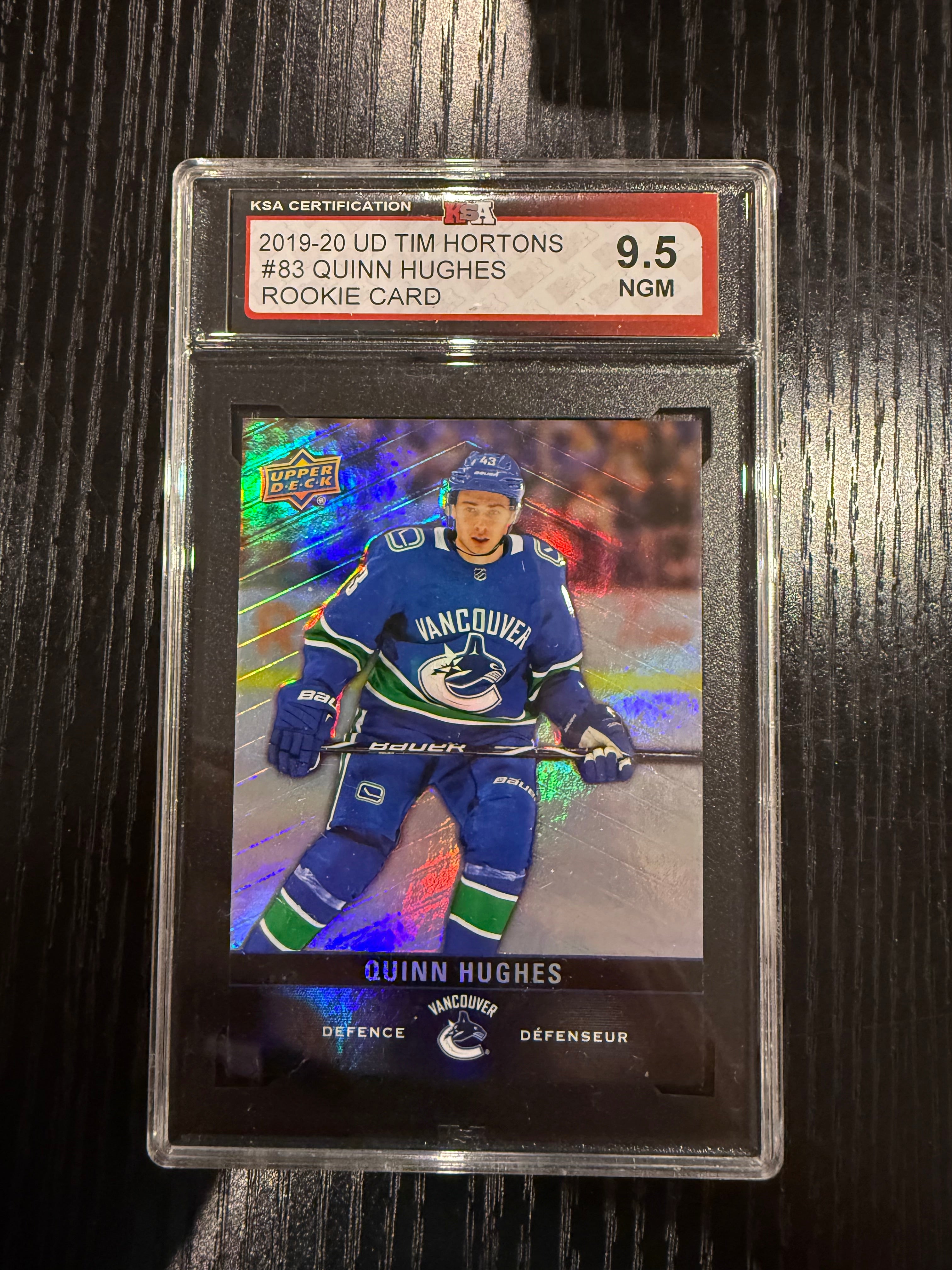2019-20 UD Tim Hortons Rookie Quinn Hughes KSA 9.5