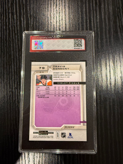 2018-19 OPC Platinum Violet Pixels Travis Konecny