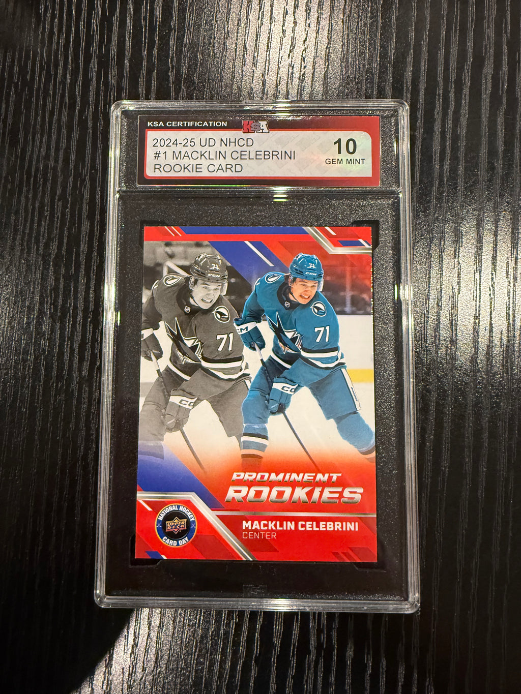 2024-25 UD NHCD Macklin Celebrini Rookie KSA 10