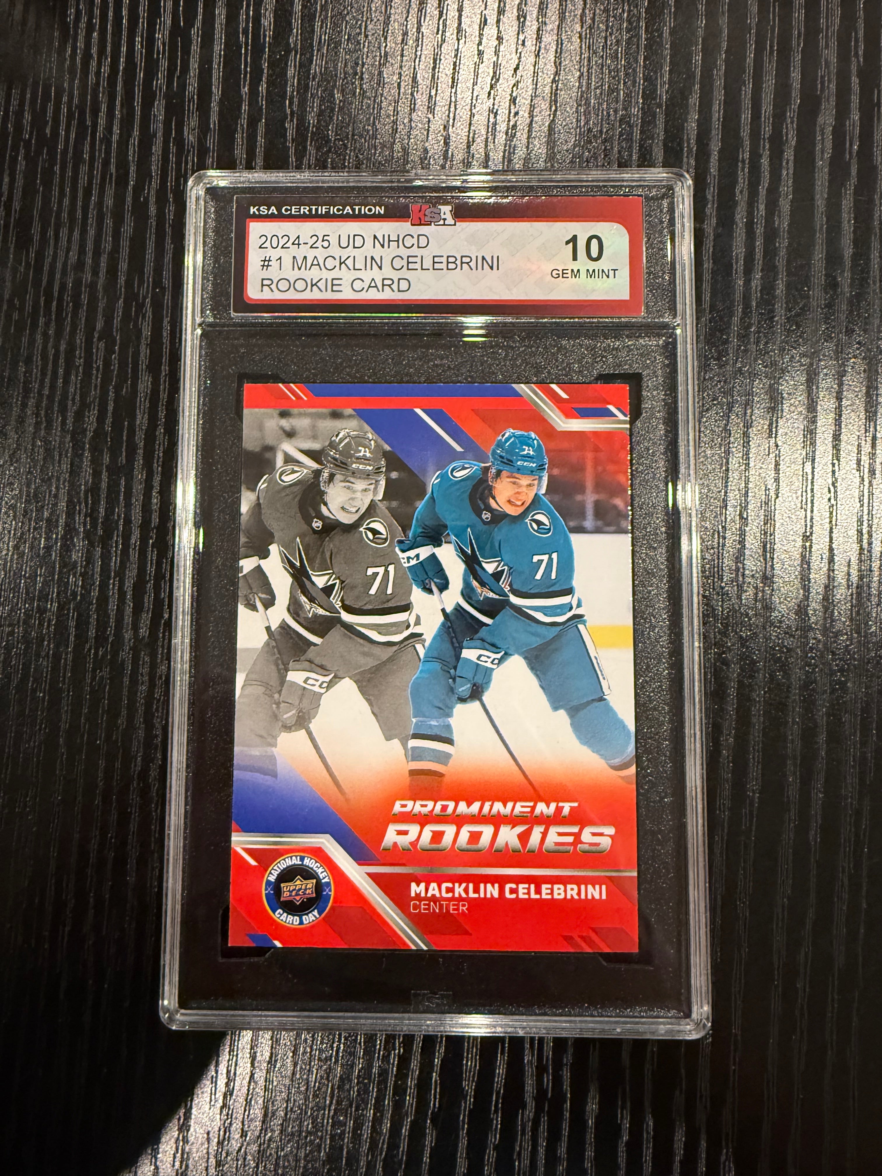 2024-25 UD NHCD Macklin Celebrini Rookie KSA 10
