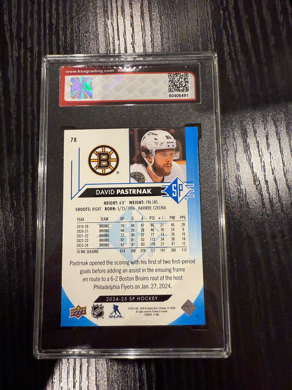 2024-25 SP Blue David Pastrnak KSA 9.5
