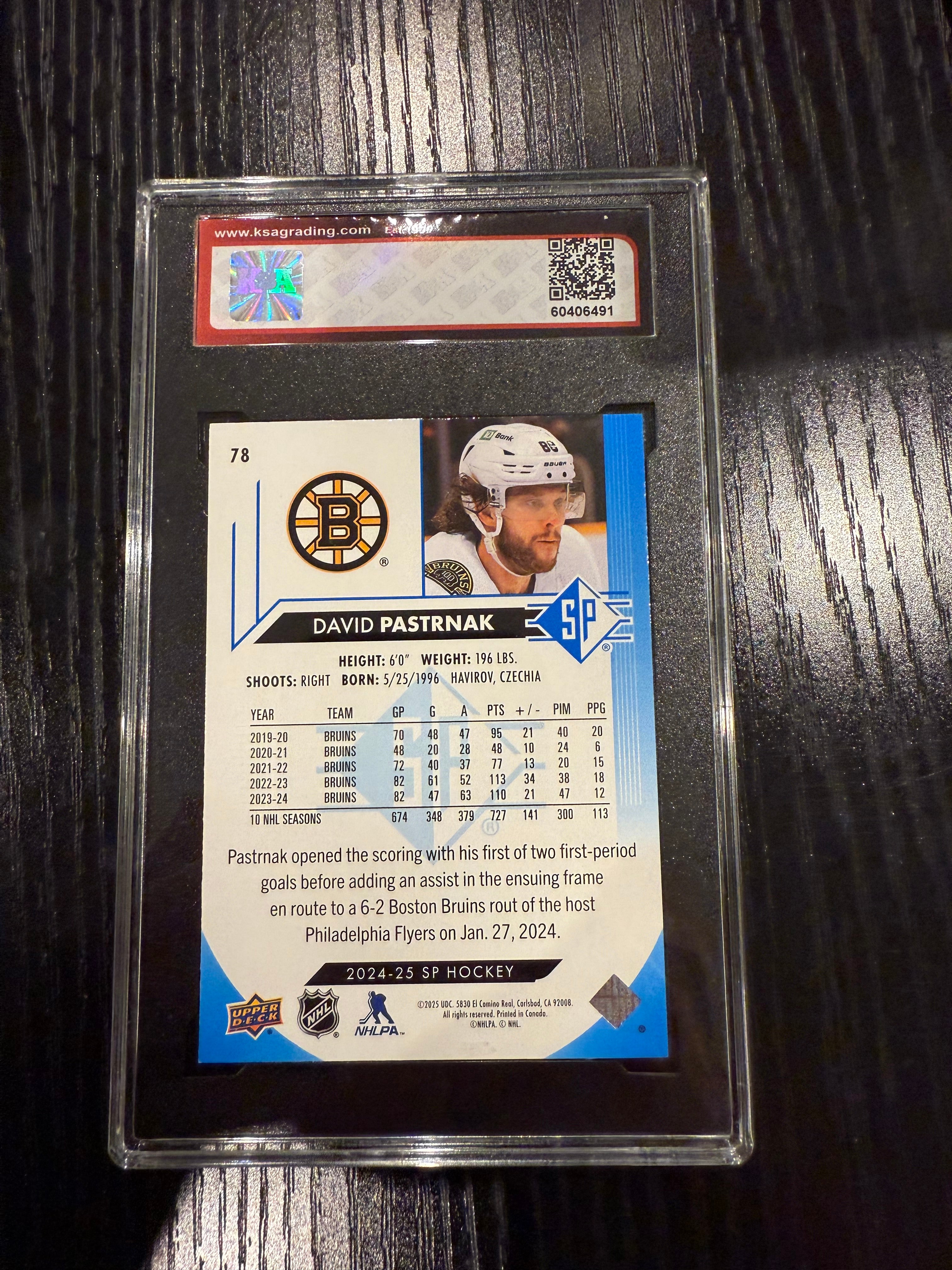 2024-25 SP Blue David Pastrnak KSA 9.5