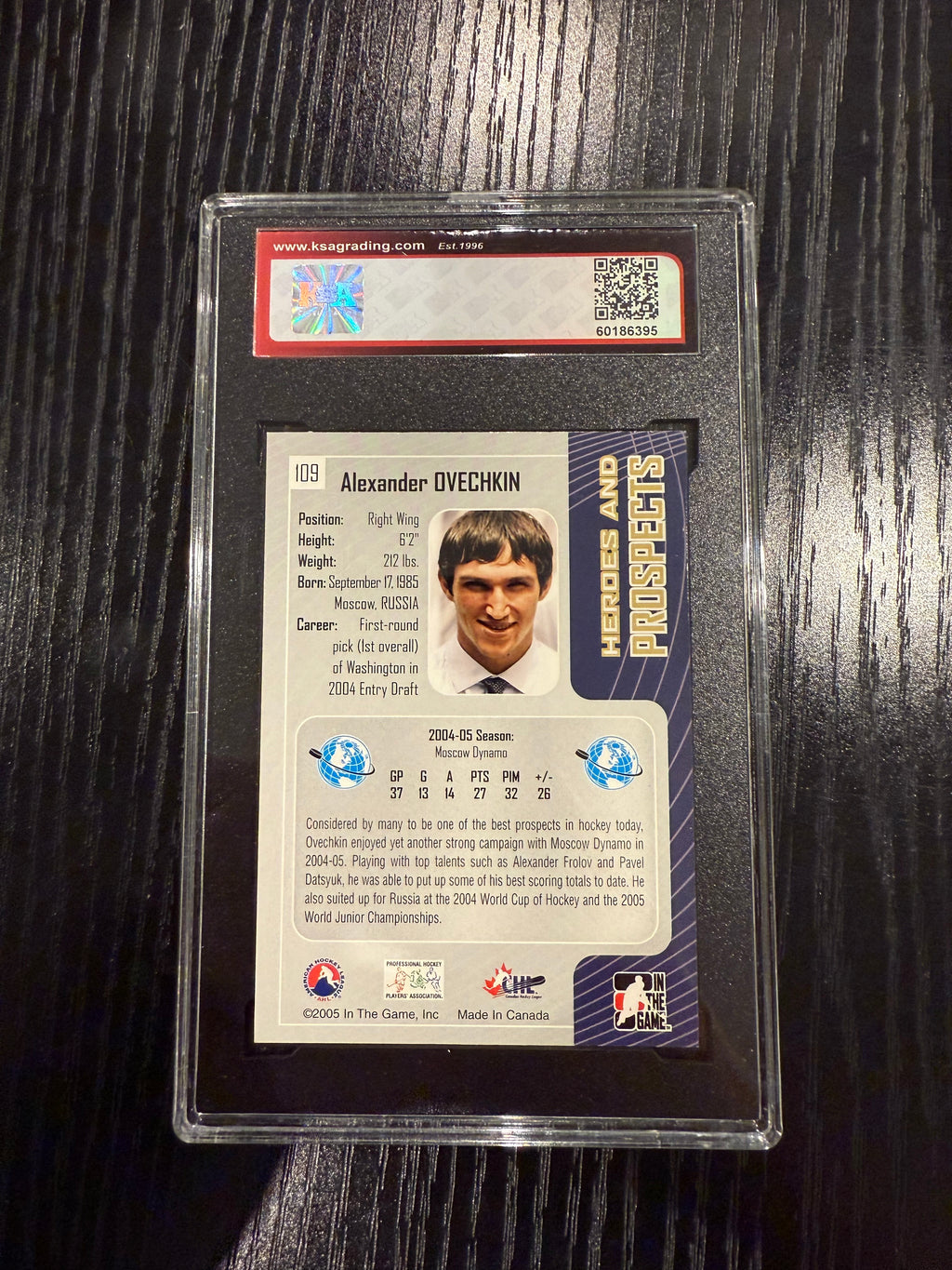 2005-06 ITG Rookie Alexander Ovechkin KSA 9.5