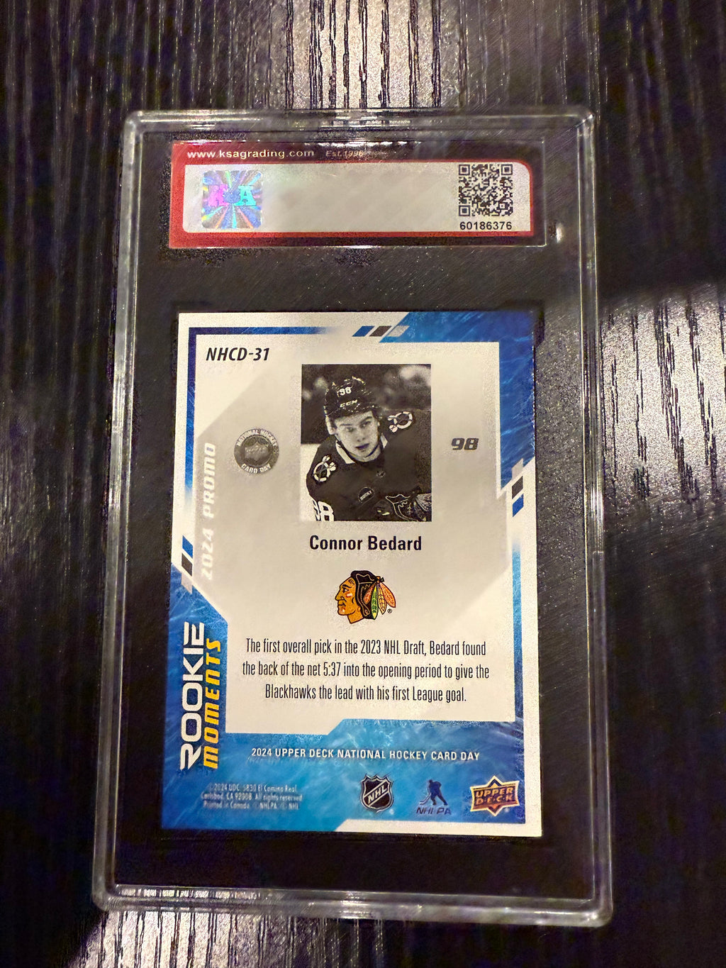2023-24 UD NHCD Connor Bedard Rookie KSA 9.5