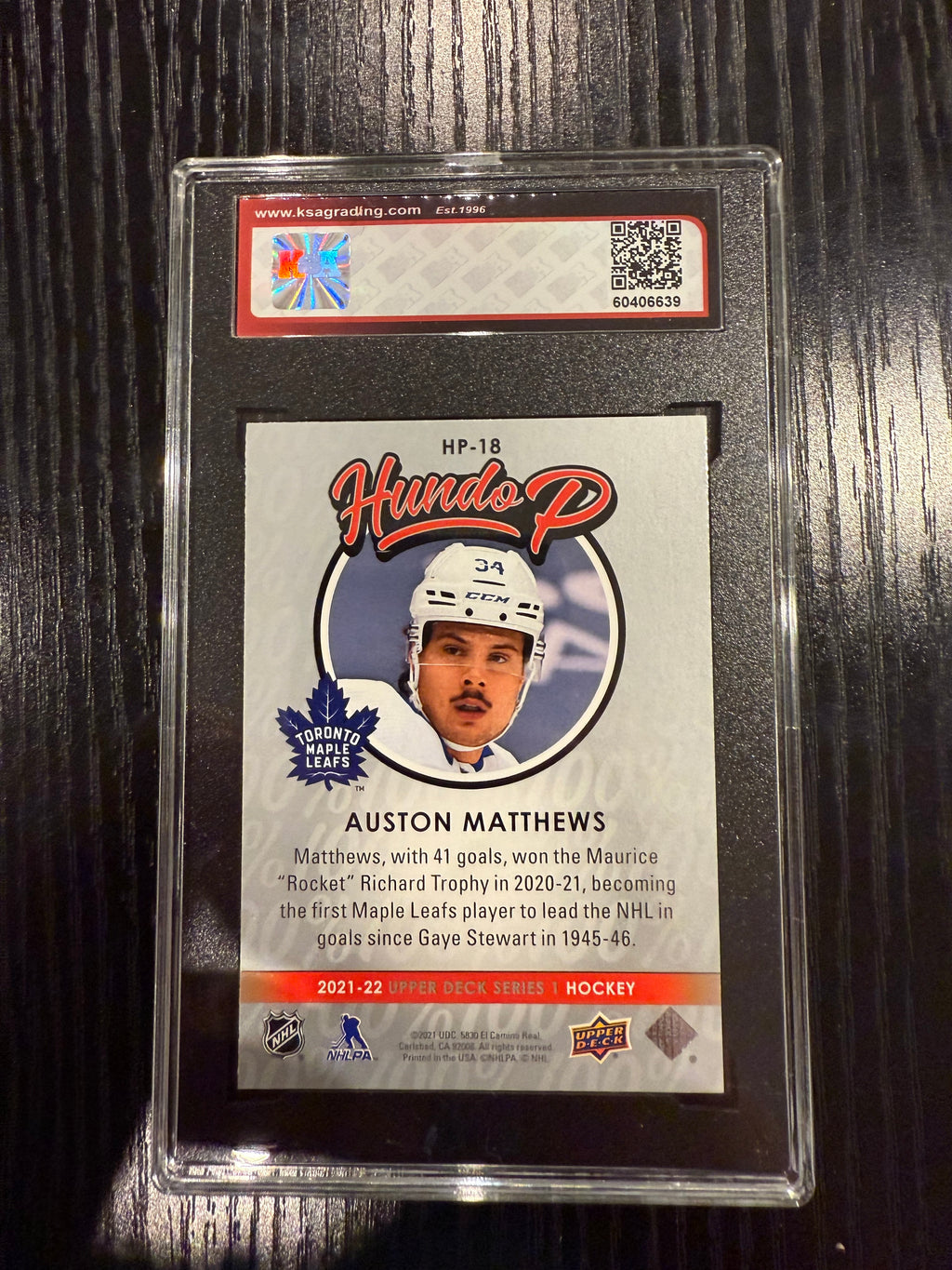 2023-24 UD Hundo P Auston Matthews KSA 10