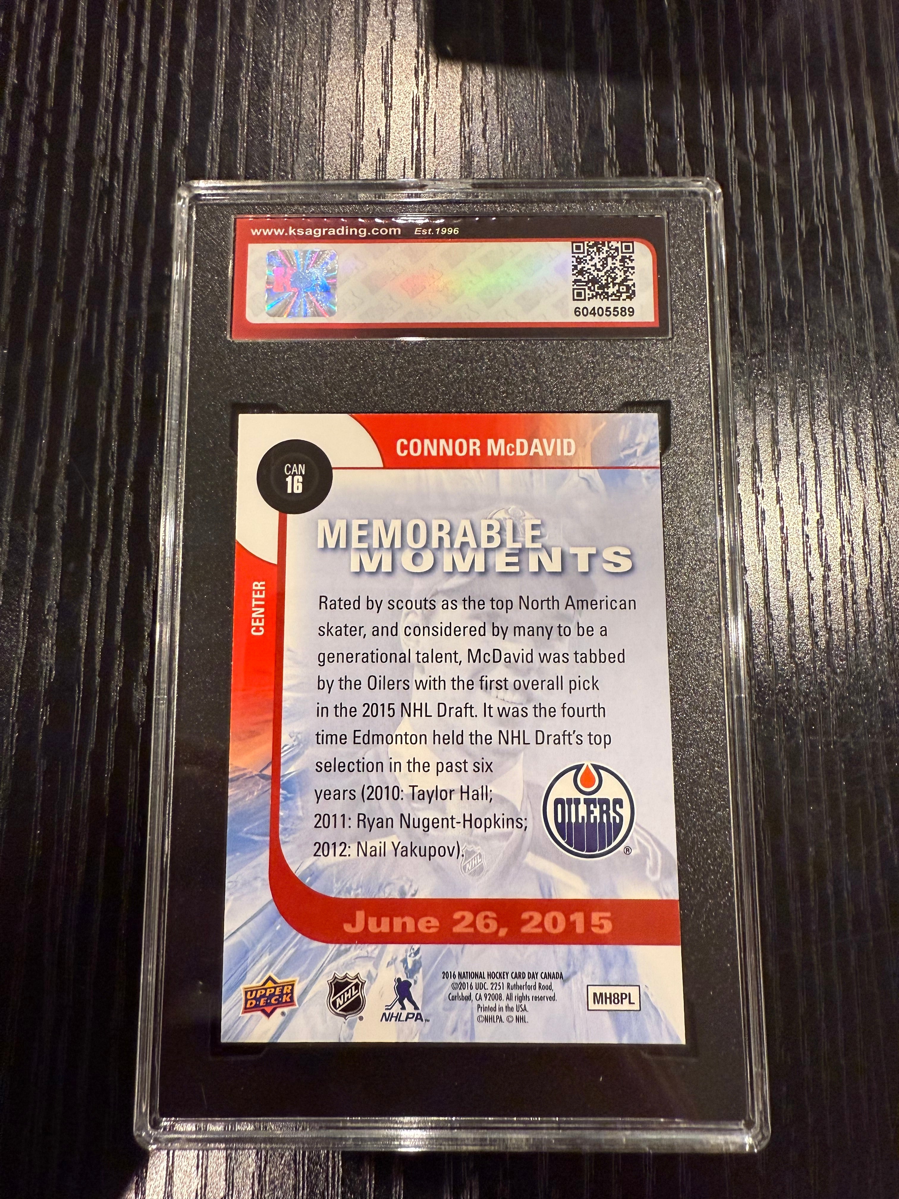 2015-16 UD NHCD Connor McDavid Rookie KSA 10