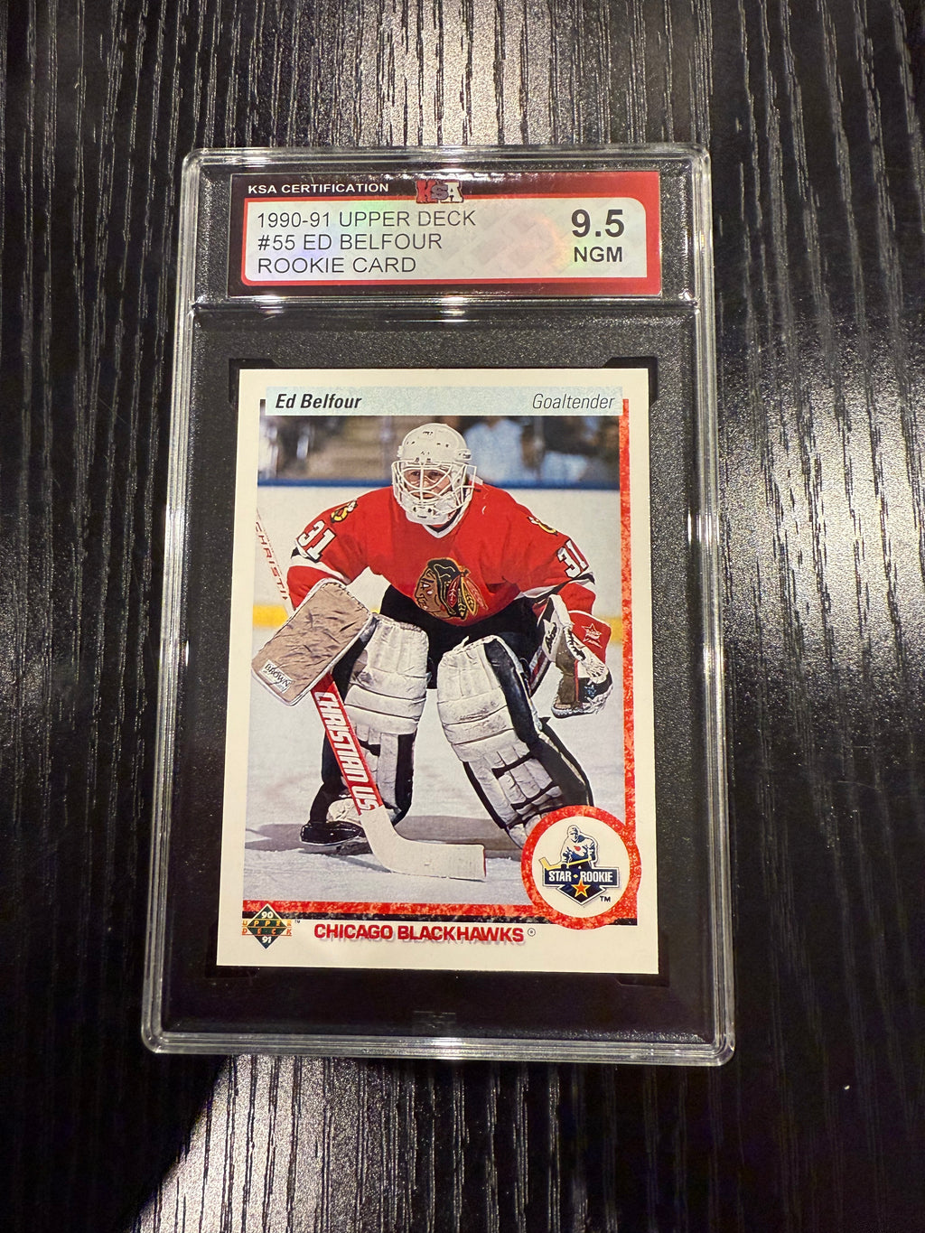 1990-91 Upper Deck Ed Belfour Rookie KSA 9.5