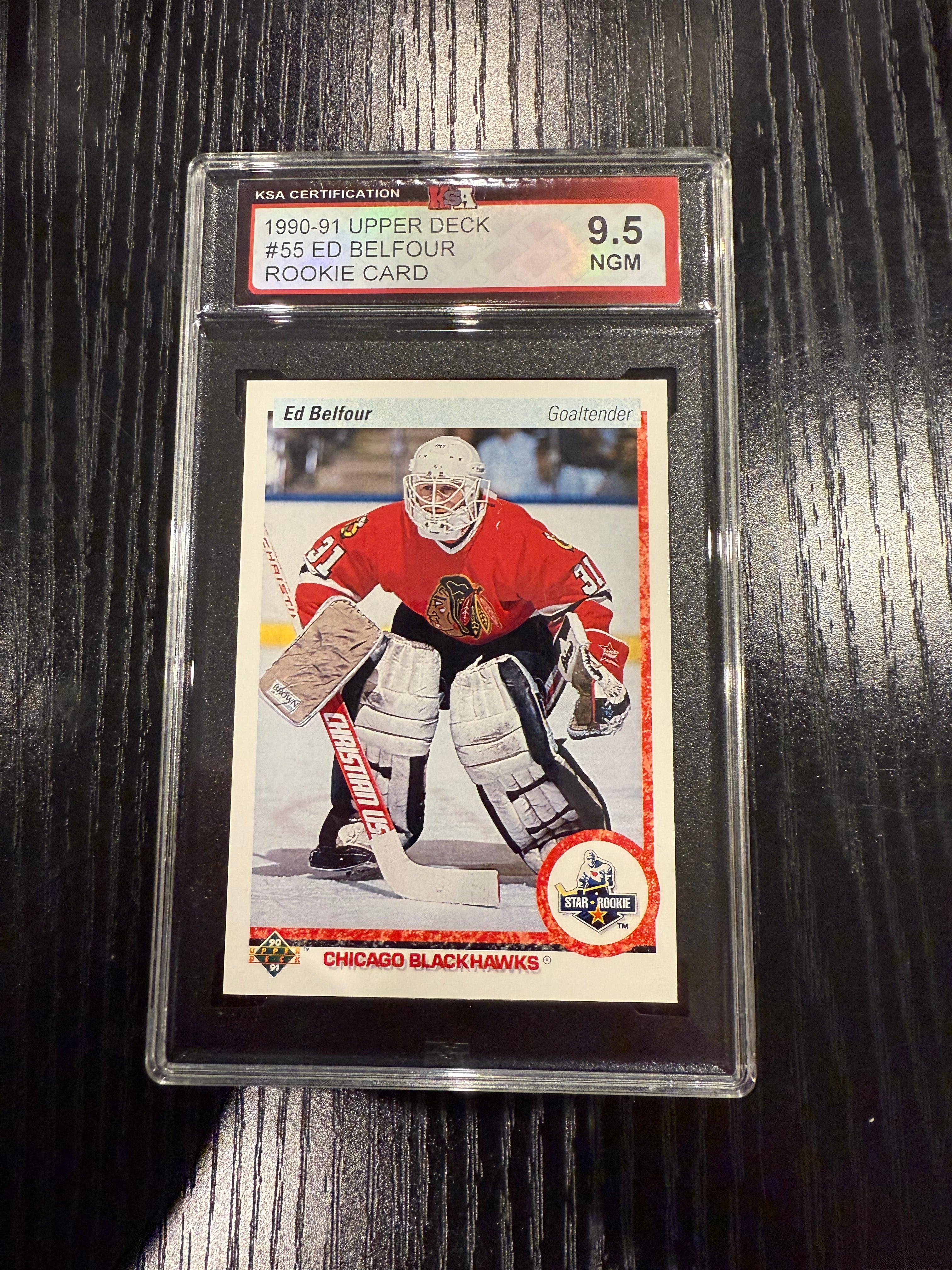 1990-91 Upper Deck Ed Belfour Rookie KSA 9.5