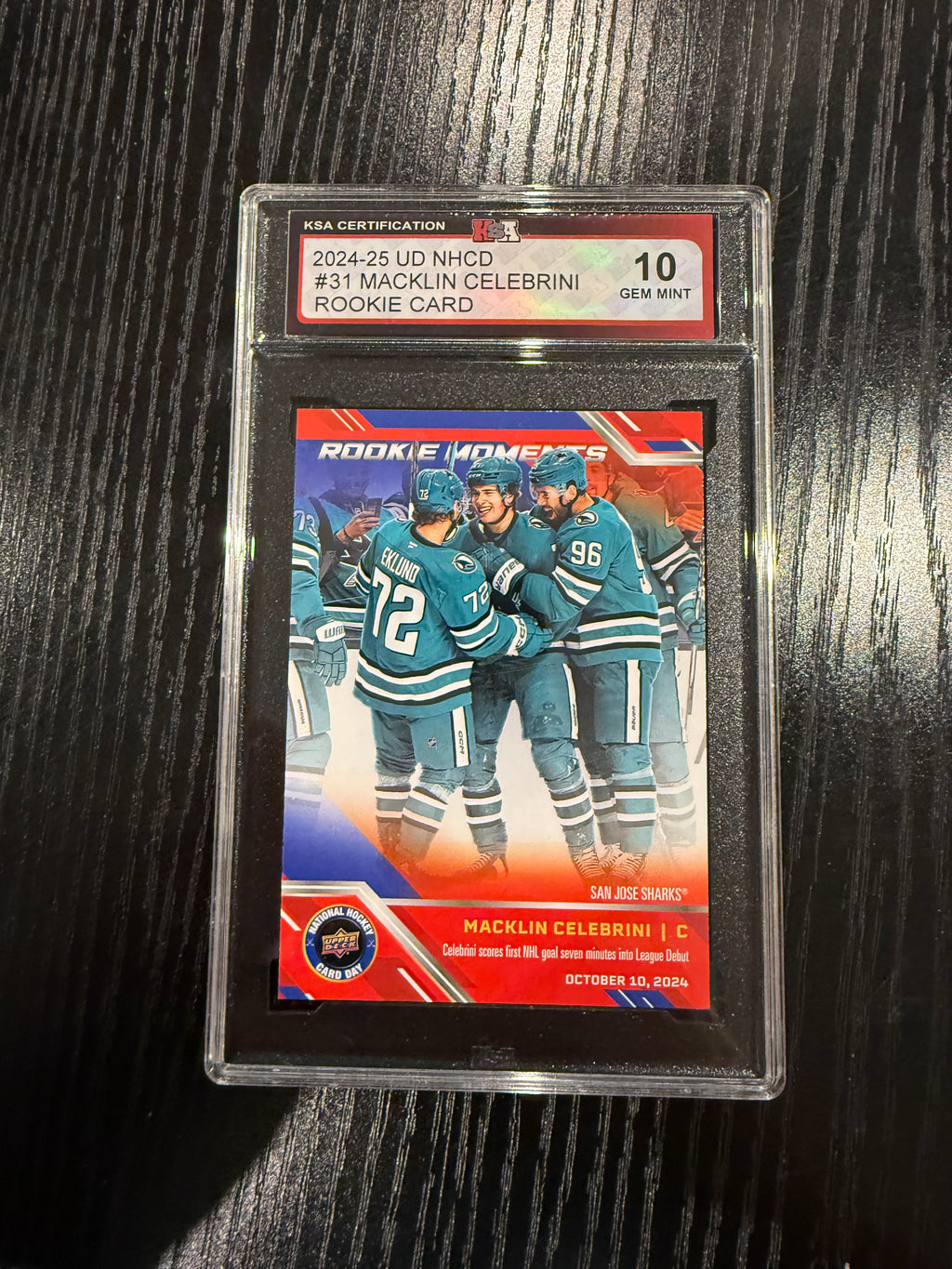 2024-25 UD NHCD Macklin Celebrini Rookie KSA 10