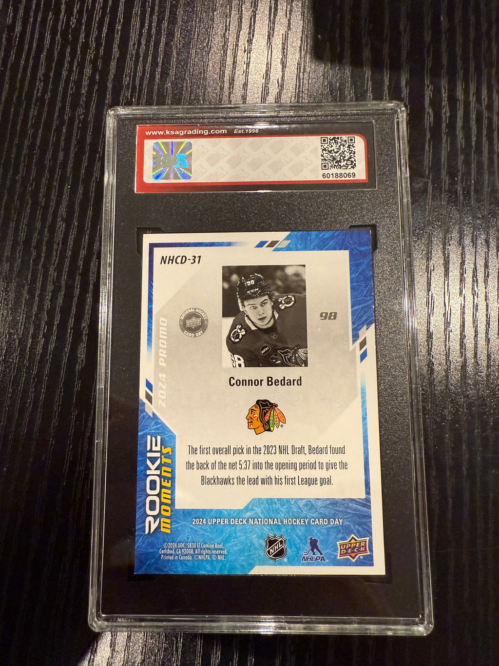 2023-24 UD NHCD Connor Bedard Rookie KSA 9.5