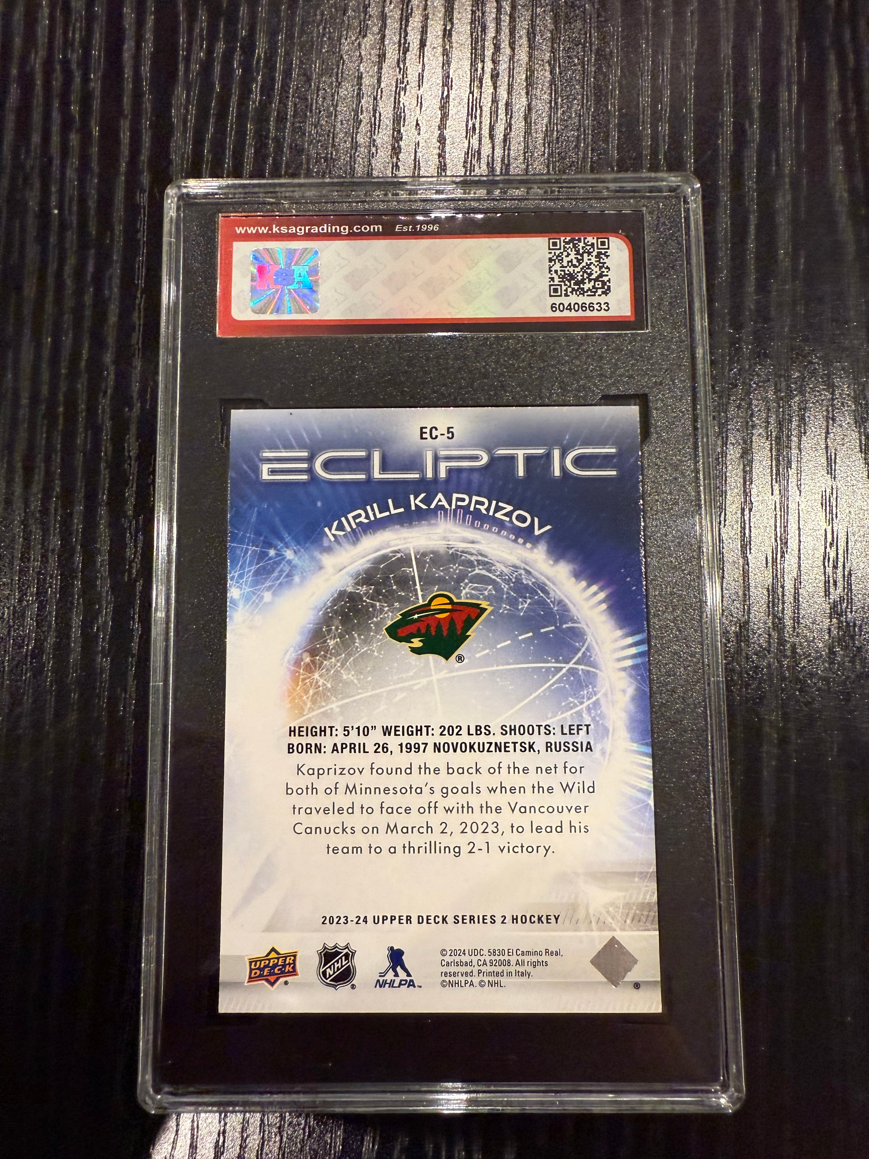 2023-24 Upper Deck Ecliptic Kirill Kaprizov KSA 9.5