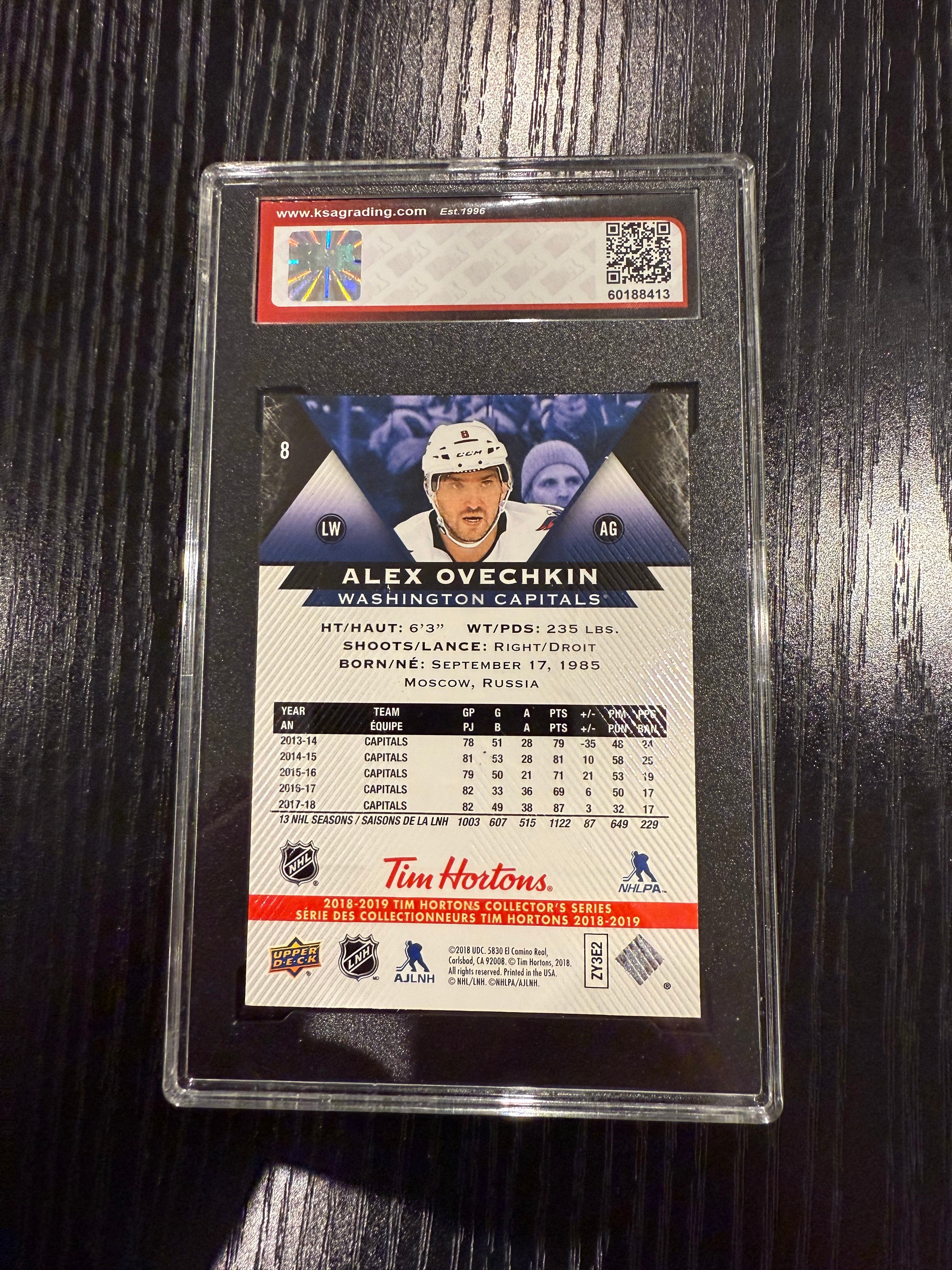 2018-19 UD Tim Hortons Alex Ovechkin KSA 10