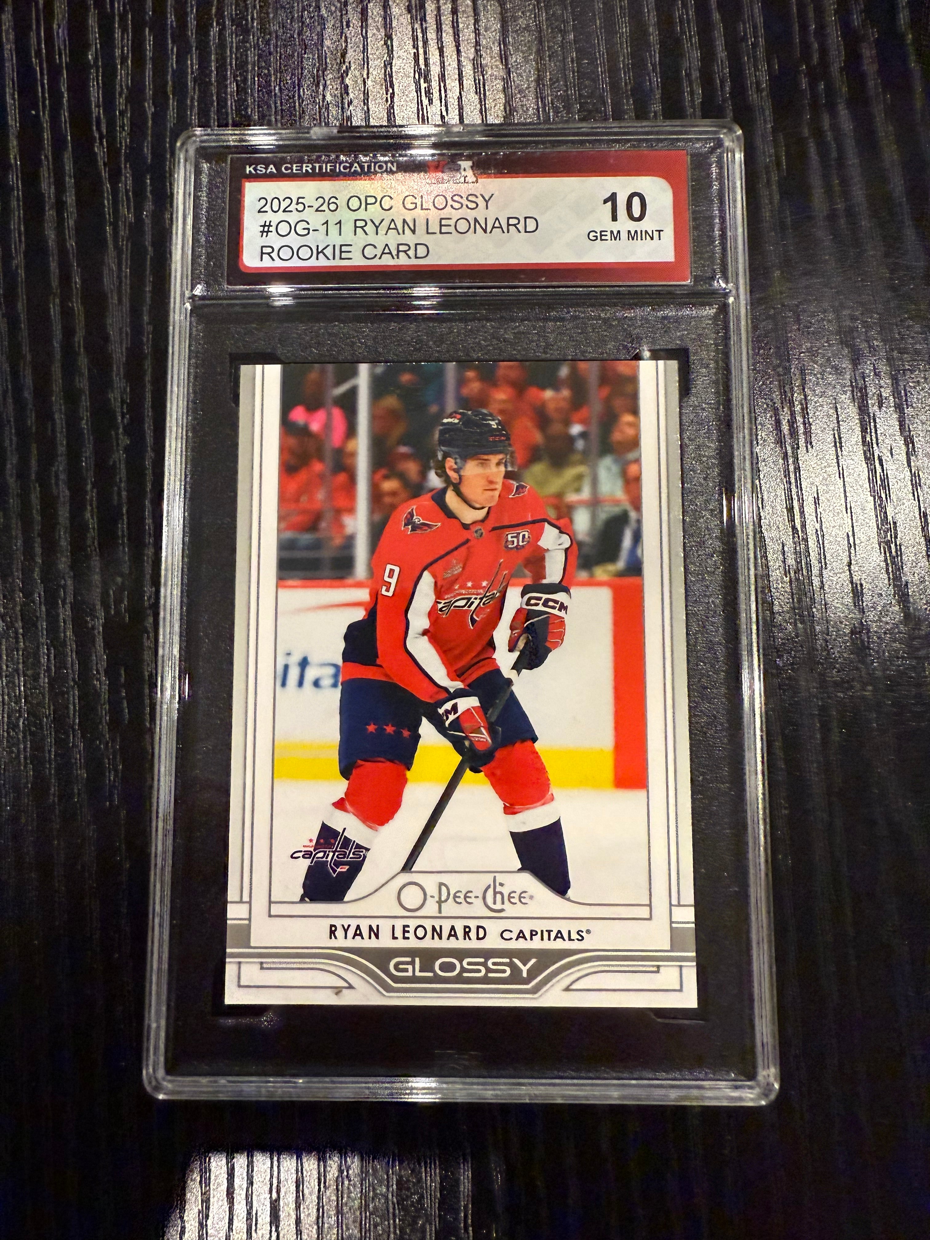 2024-25 OPC Glossy Rookie Ryan Leonard KSA 10 Rookie
