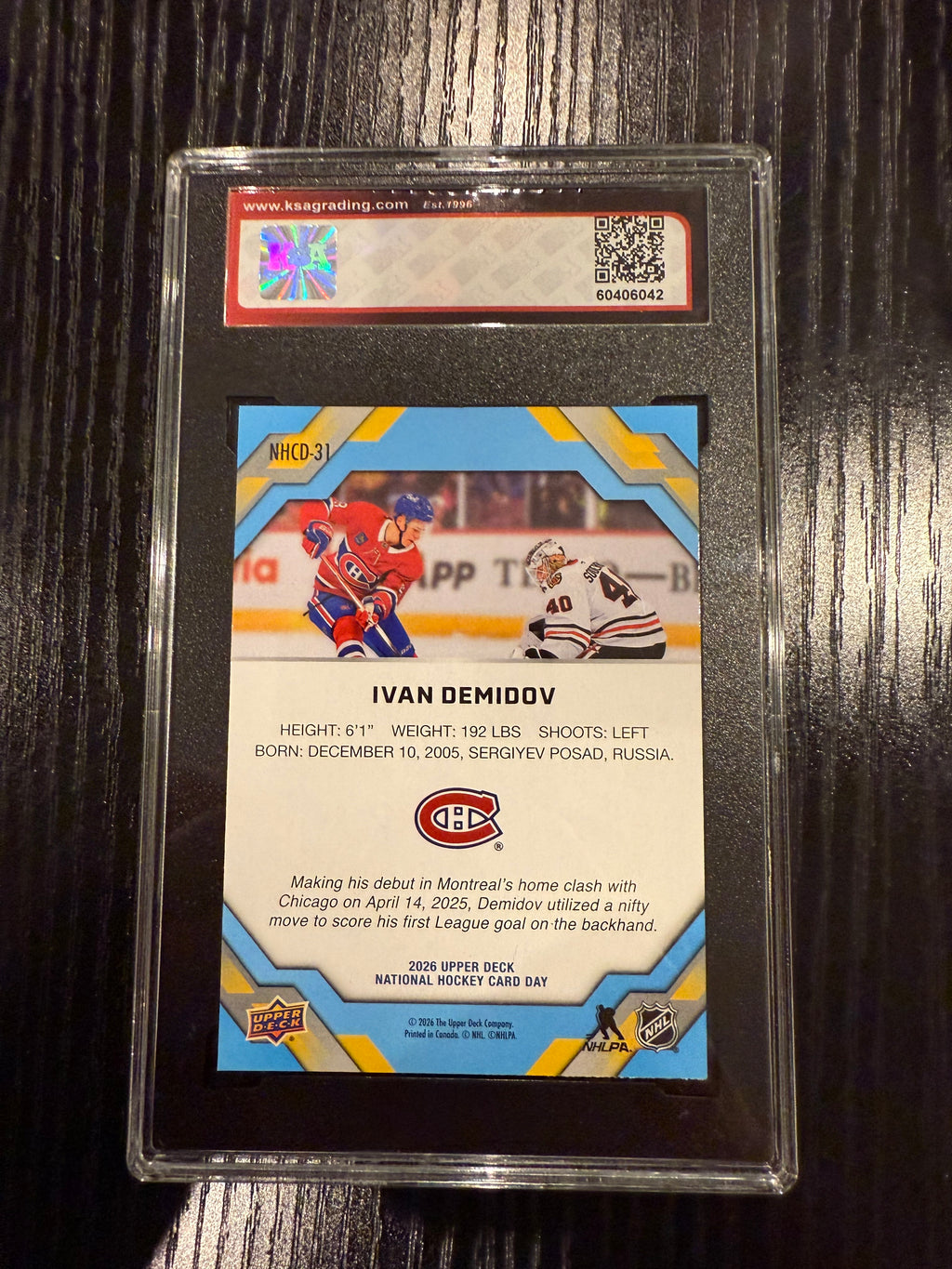 2024-25 UD NHCD Rookie Ivan Demidov KSA 10