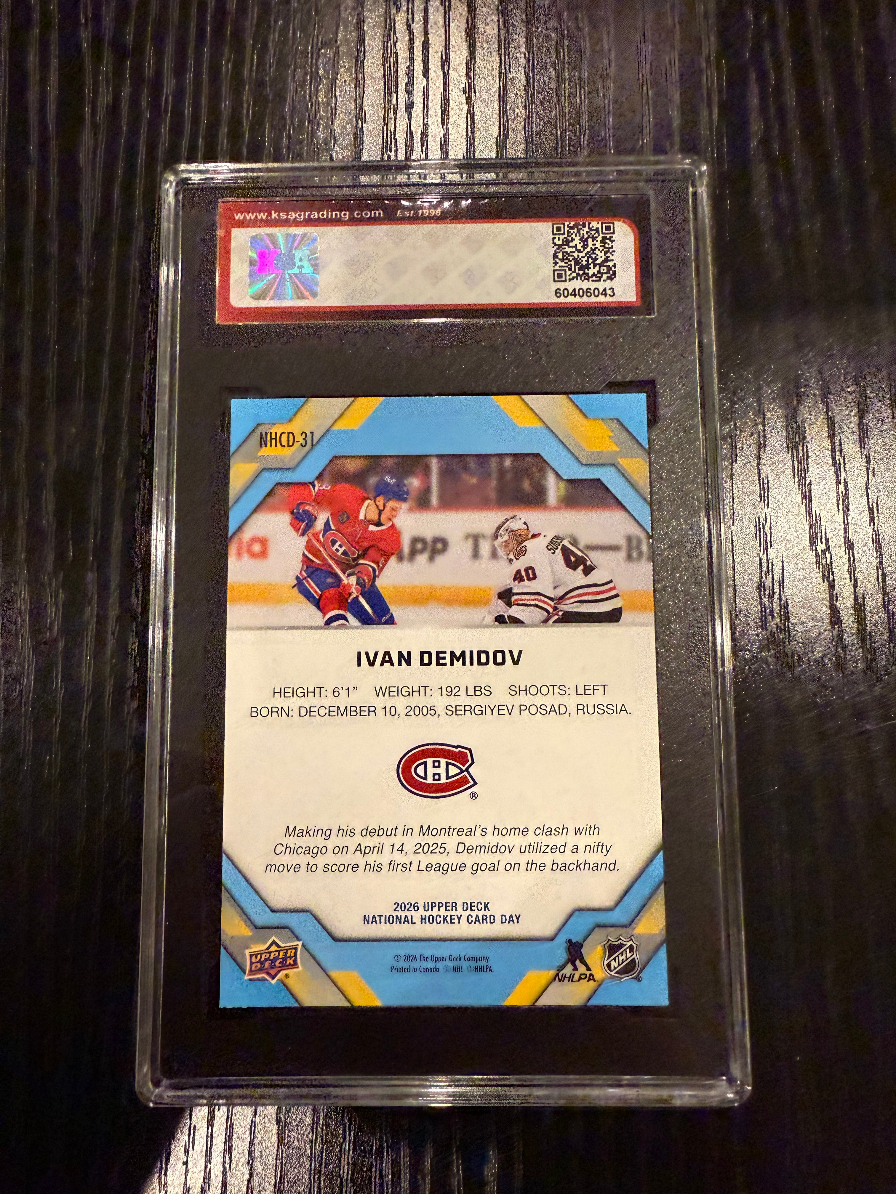 2025-26 UD NHCD Rookie Ivan Demidov KSA 10