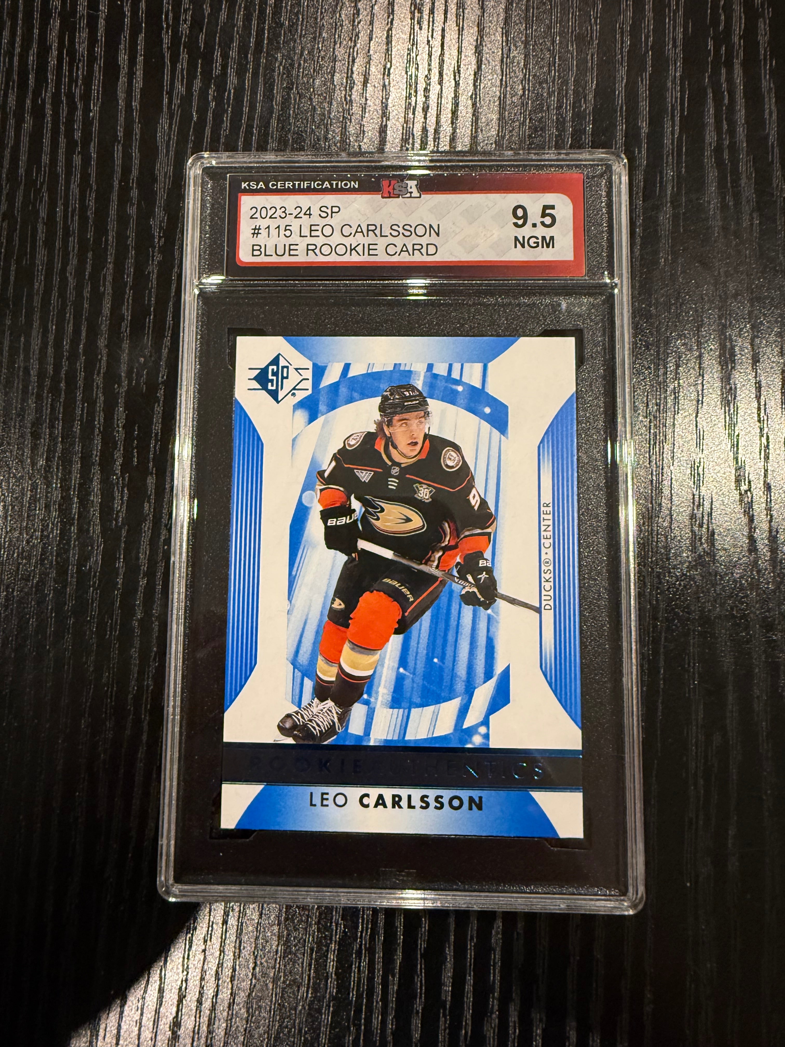 2023-24 SP Blue Rookie Leo Carlsson Rookie KSA 9.5