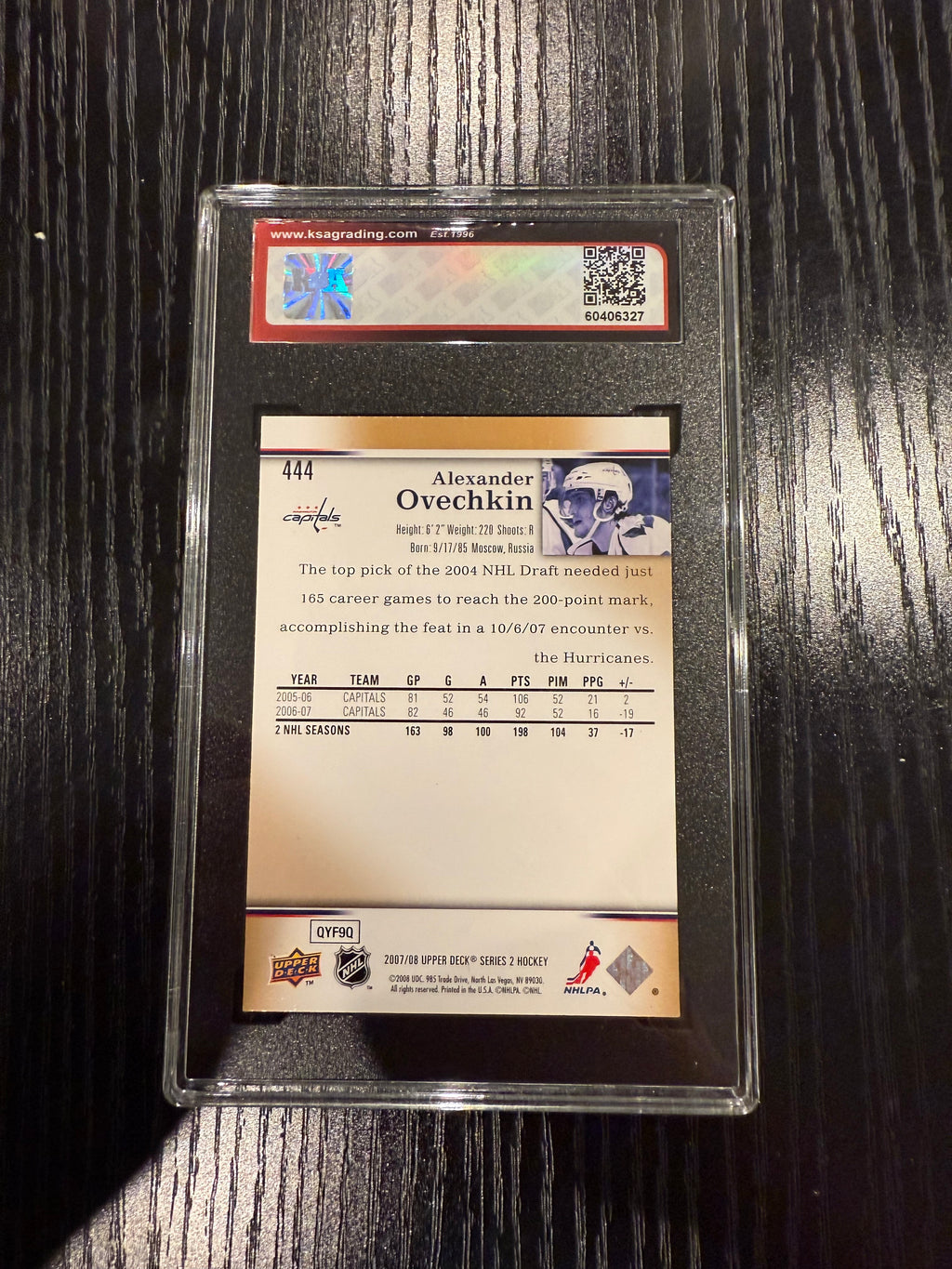 2008-09 Upper Deck Alexander Ovechkin KSA 9.5