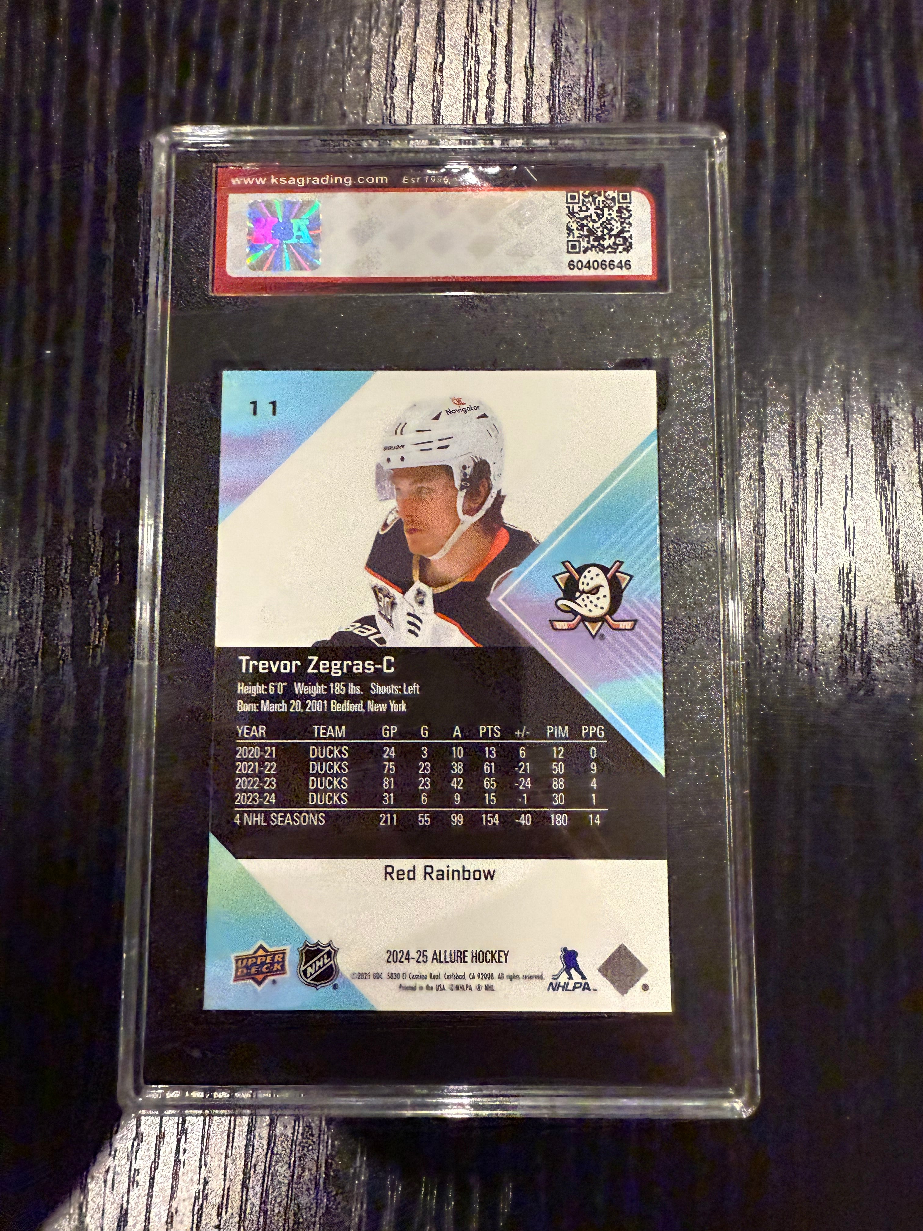 2024-25 Allure Red Rainbow Trevor Zegras KSA 9.5