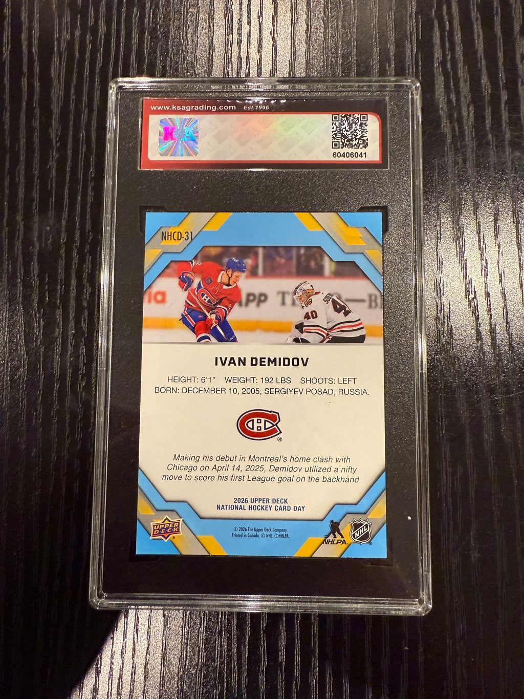 2025-26 UD NHCD Rookie Ivan Demidov Rookie KSA 10
