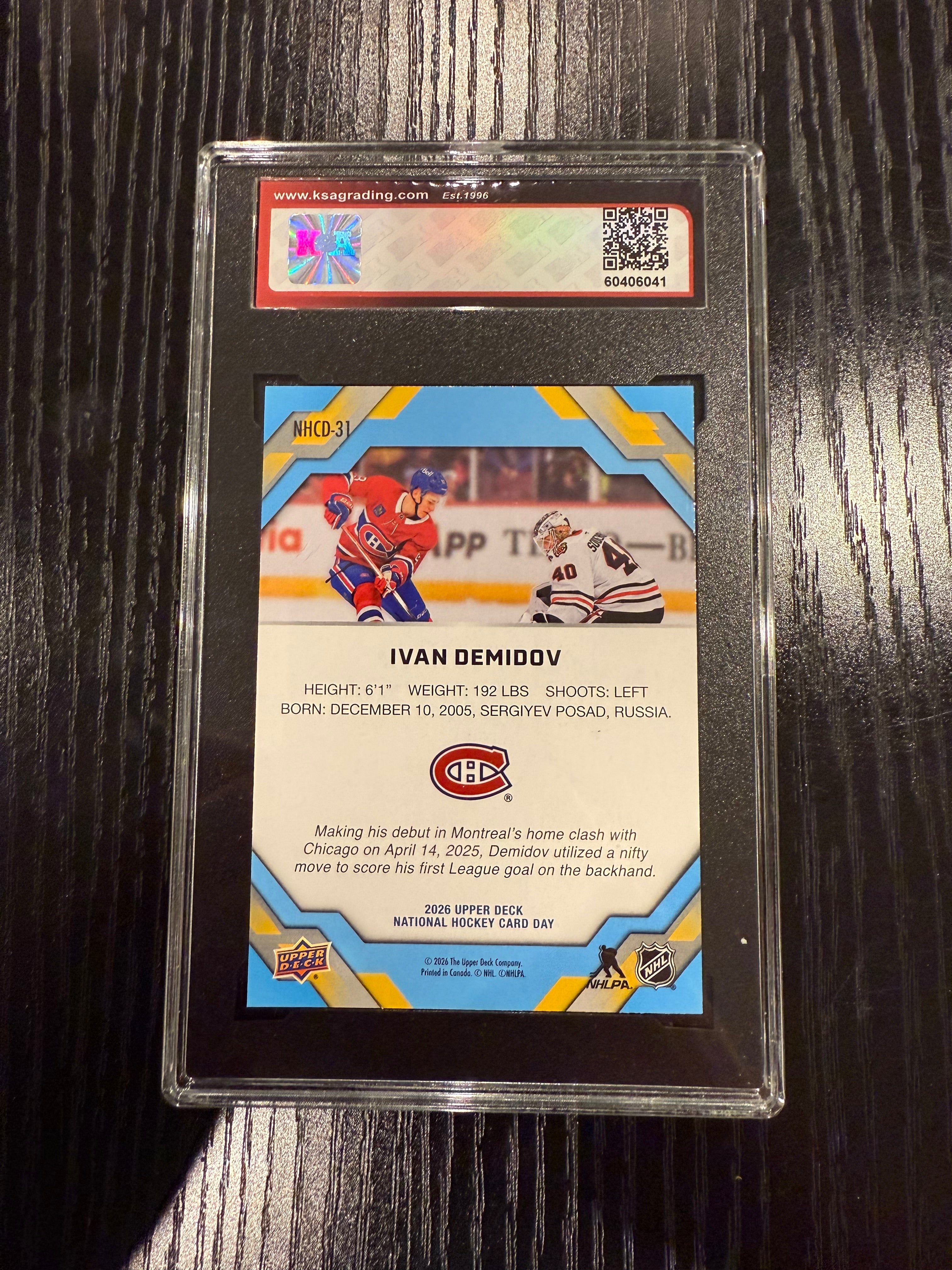 2025-26 UD NHCD Rookie Ivan Demidov Rookie KSA 10