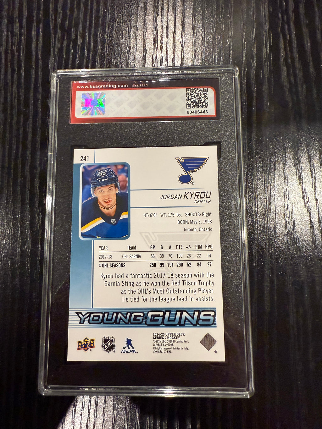 2024-25 Upper Deck Renewed Jordan Kyrou KSA 10