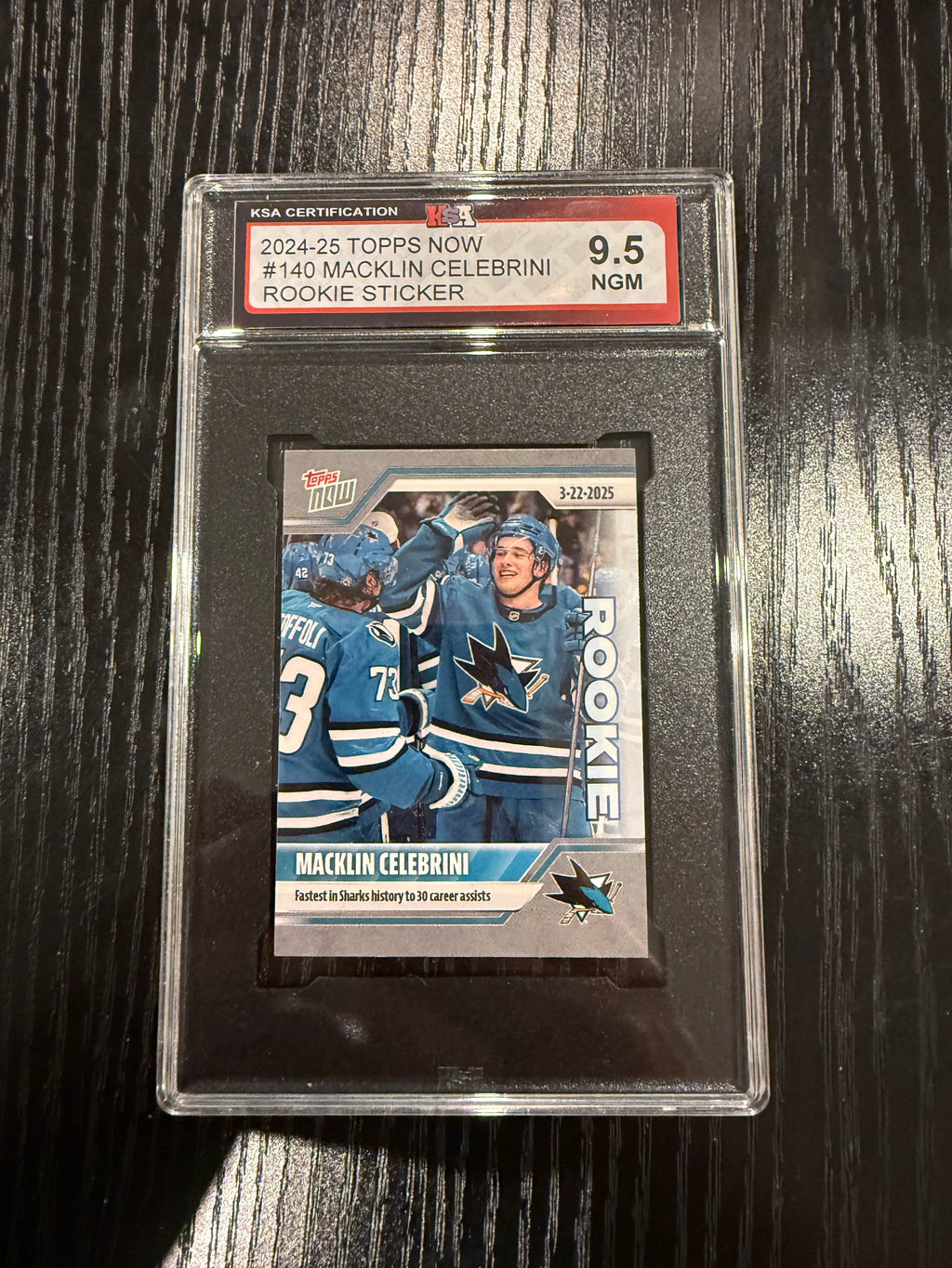 2024-25 Topps Now Rookie Macklin Celebrini Rookie 9.5