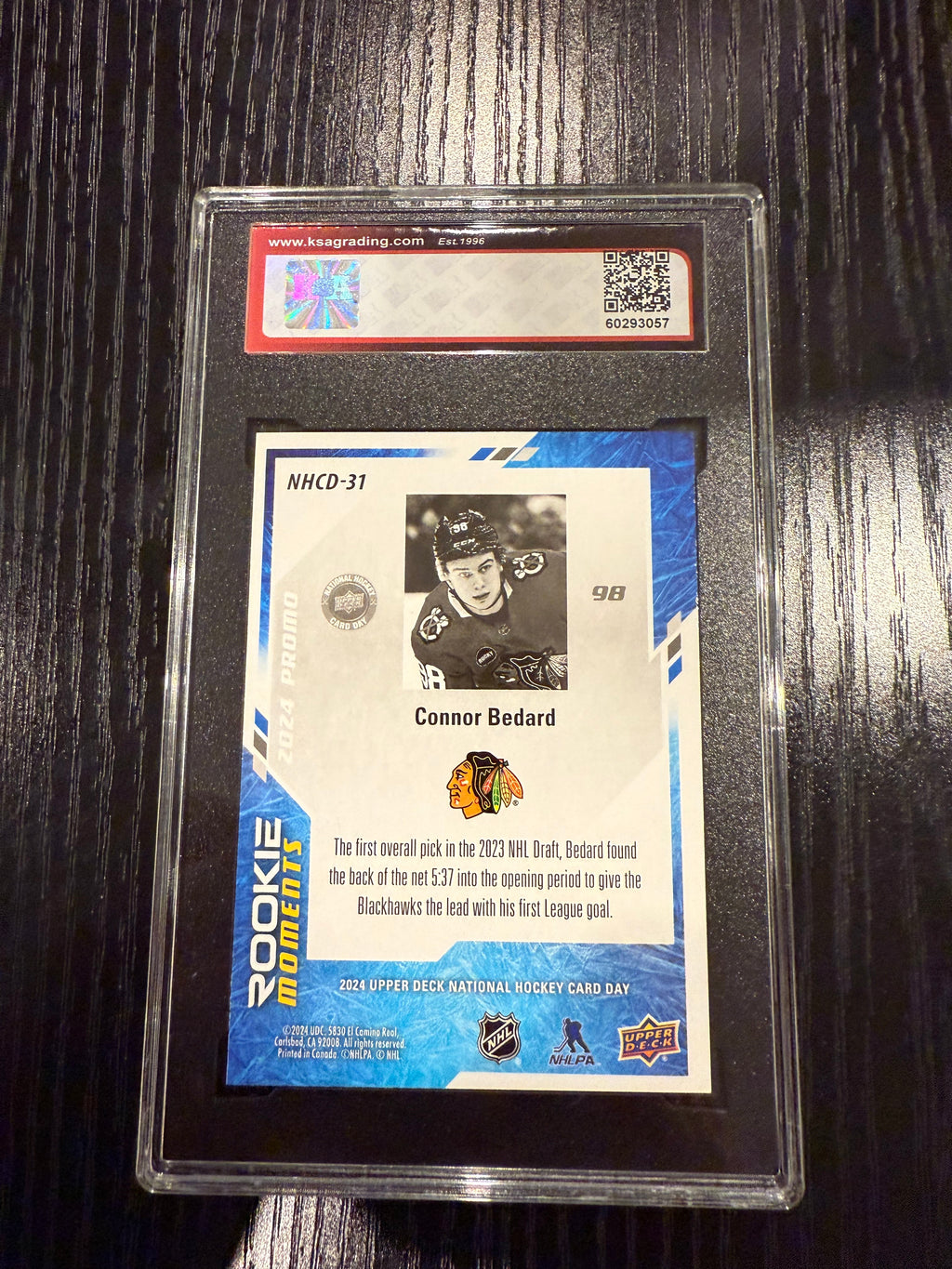 2023-24 UD NHCD Connor Bedard Rookie KSA 10