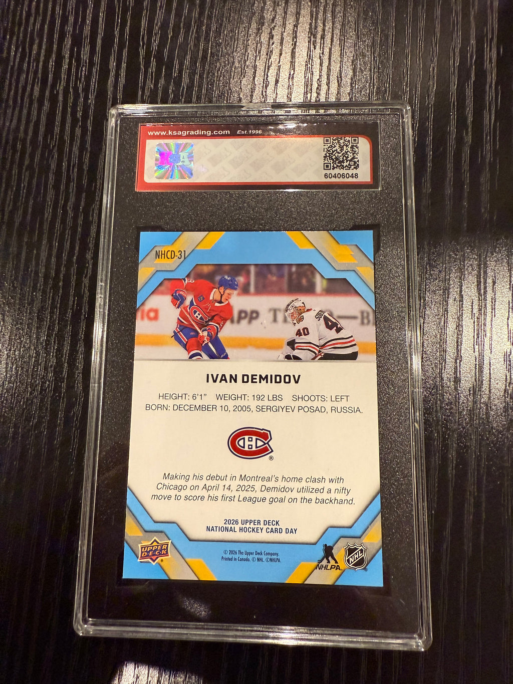 2025-26 UD NHCD Ivan Demidov Rookie KSA 10