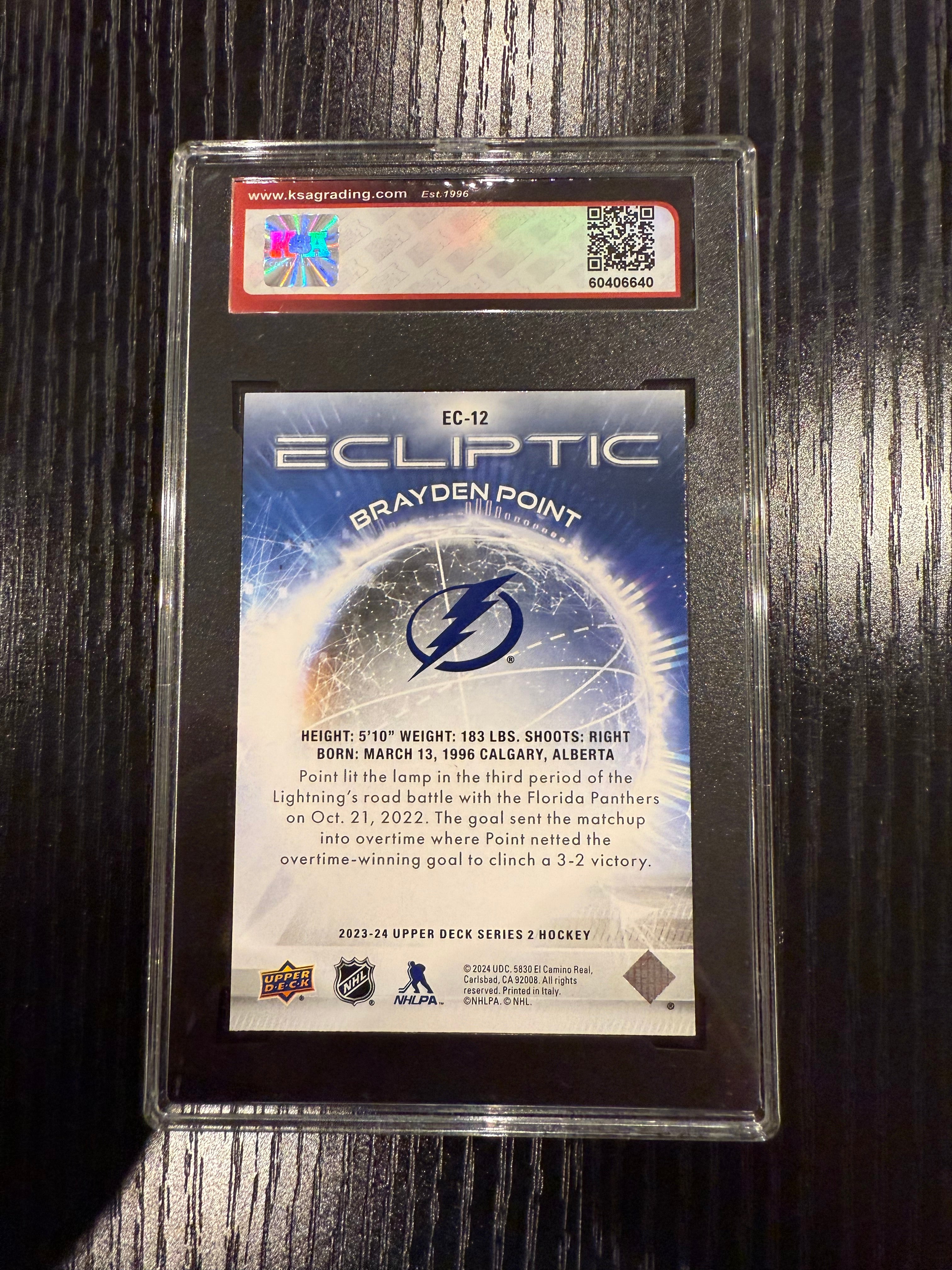 2023-24 UD Ecliptic Brayden Point  Speckled KSA 9.5